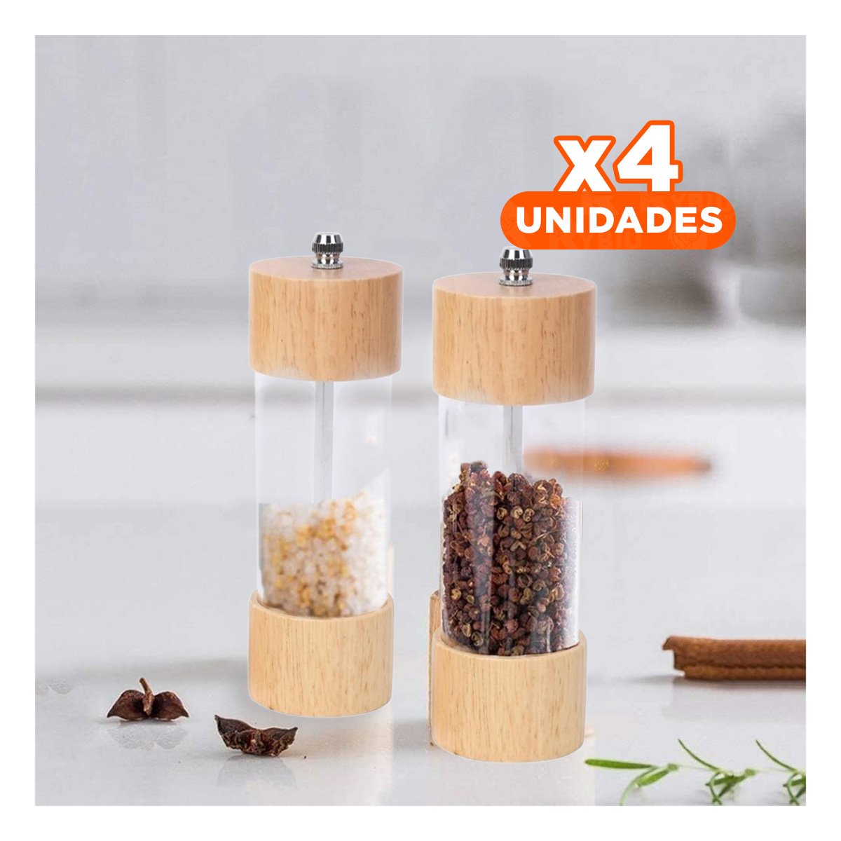 PACK4 RALLADOR MANUAL DE MADERA TRANSPARENTE PARA COCINA FAMILIAR YREGALO STICKER - 1