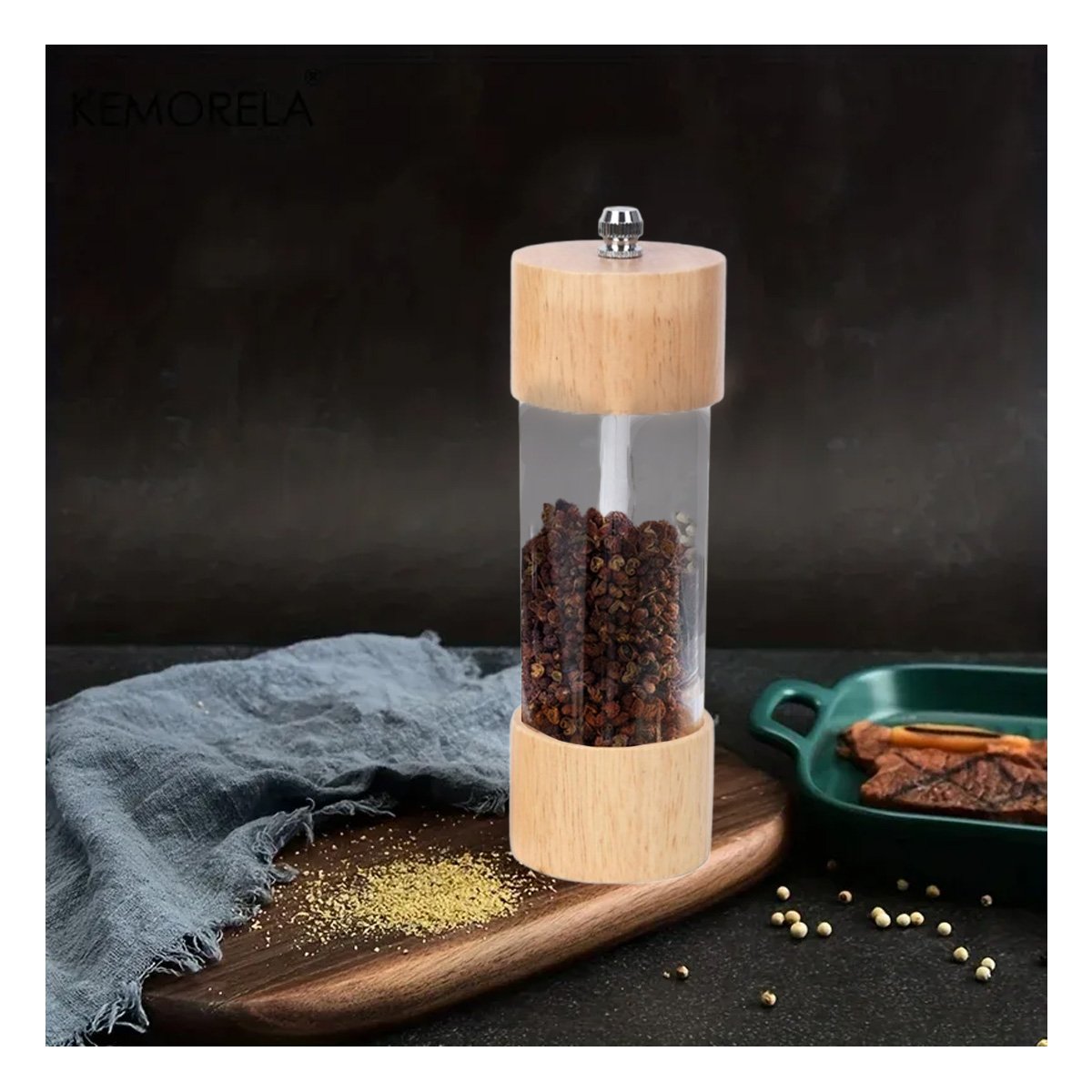 MOLEDOR MANUAL DE MADERA TRANSPARENTE PARA COCINA MODERNA EN HOGAR YPAPEL REGALO - 2