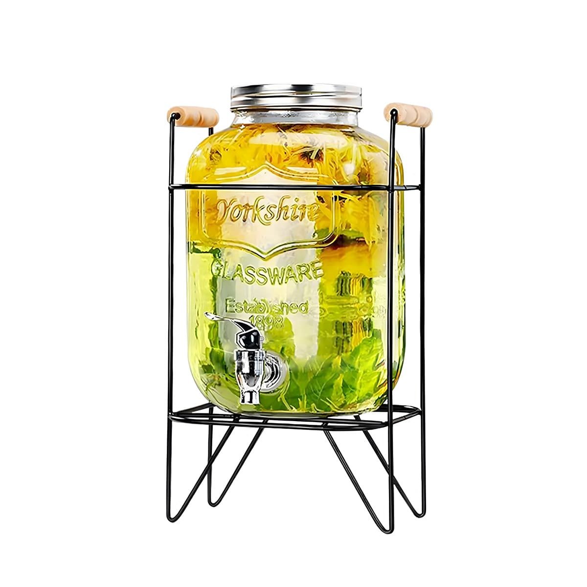PACK4 CONTENEDOR TRANSPARENTE 5 L CON BASE METALICA NEGRA PARA COCINA YPAPEL REGALO - 3