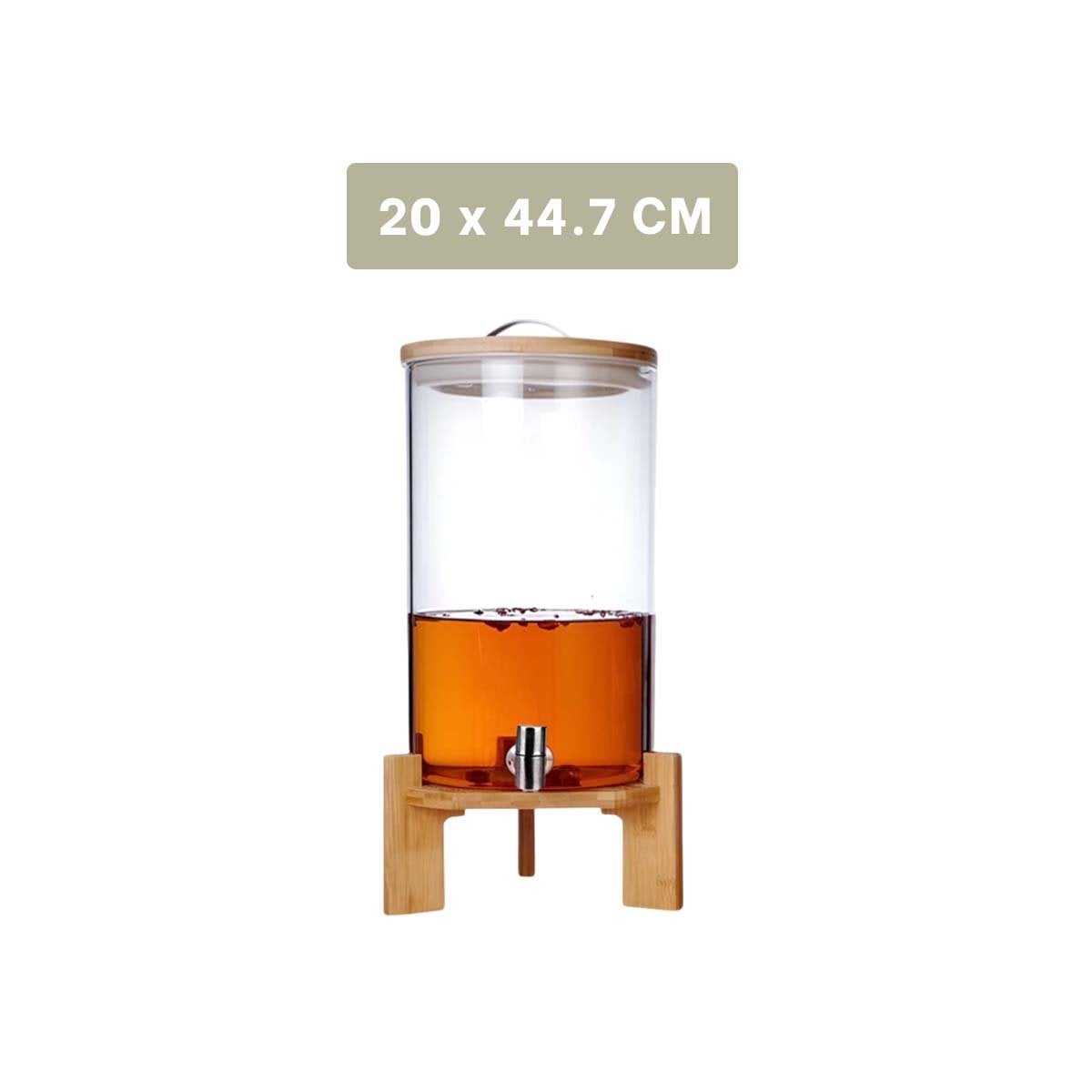 PACK2 DISPENSADOR TRANSPARENTE 8L CON BASE DE MADERA DISENO DECORATIVO PARA MESA - 4