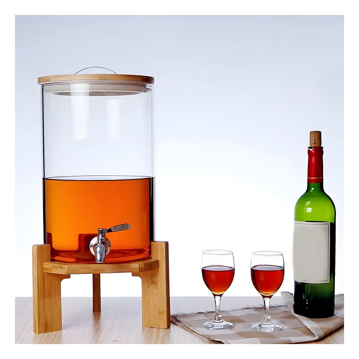 SISTEMA DE BEBIDA 10L CON BASE DE MADERA TRANSPARENTE PARA CASA YPOST IT - 3