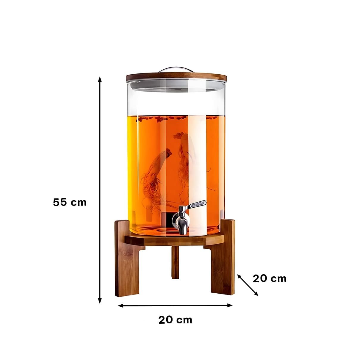 SISTEMA DE BEBIDA 10L CON BASE DE MADERA TRANSPARENTE PARA CASA YPOST IT - 4