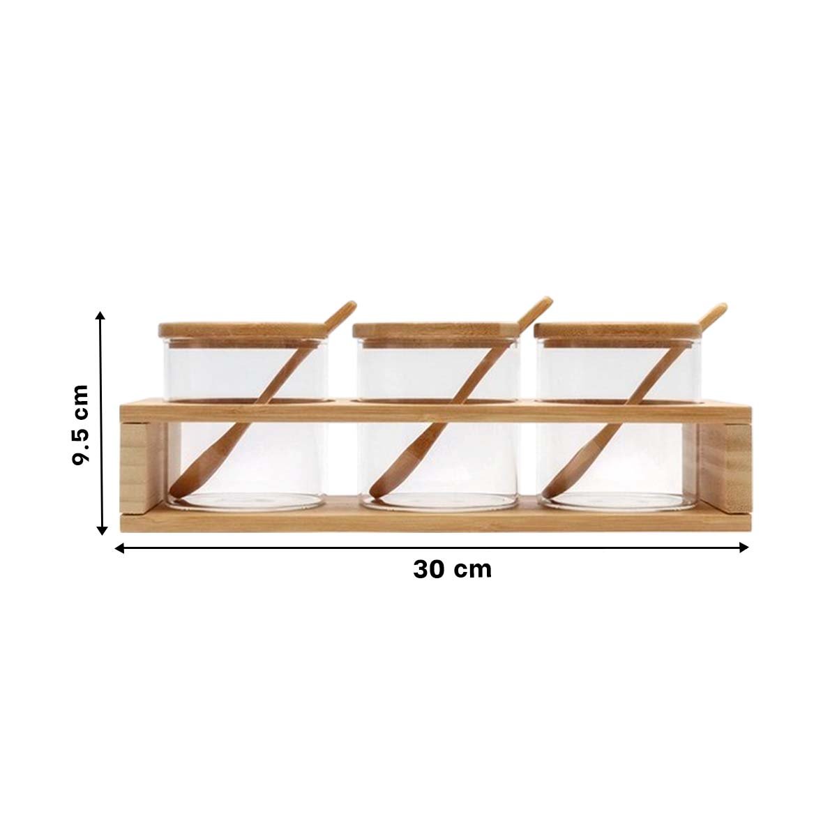 PORTA CONDIMENTOS CON 3 FRASCOS Y CUCHARAS INCLUIDAS DISEÑADO PARA COCINA YREGALO STICKER - 4