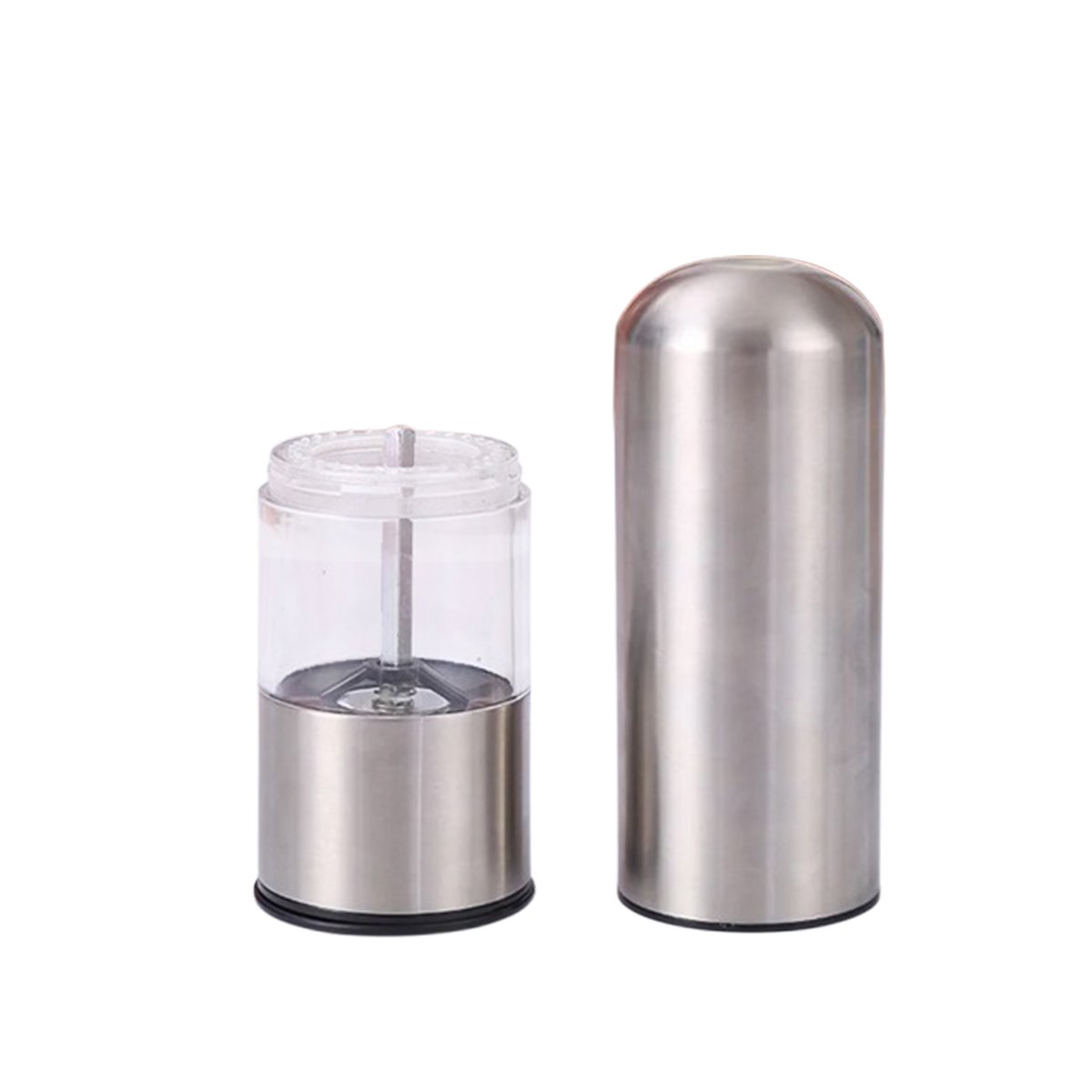 PACK6 MOLINILLO COMPACTO DE CONDIMENTOS PLATEADO TRANSPARENTE COCINA YREGALO STICKER - 2