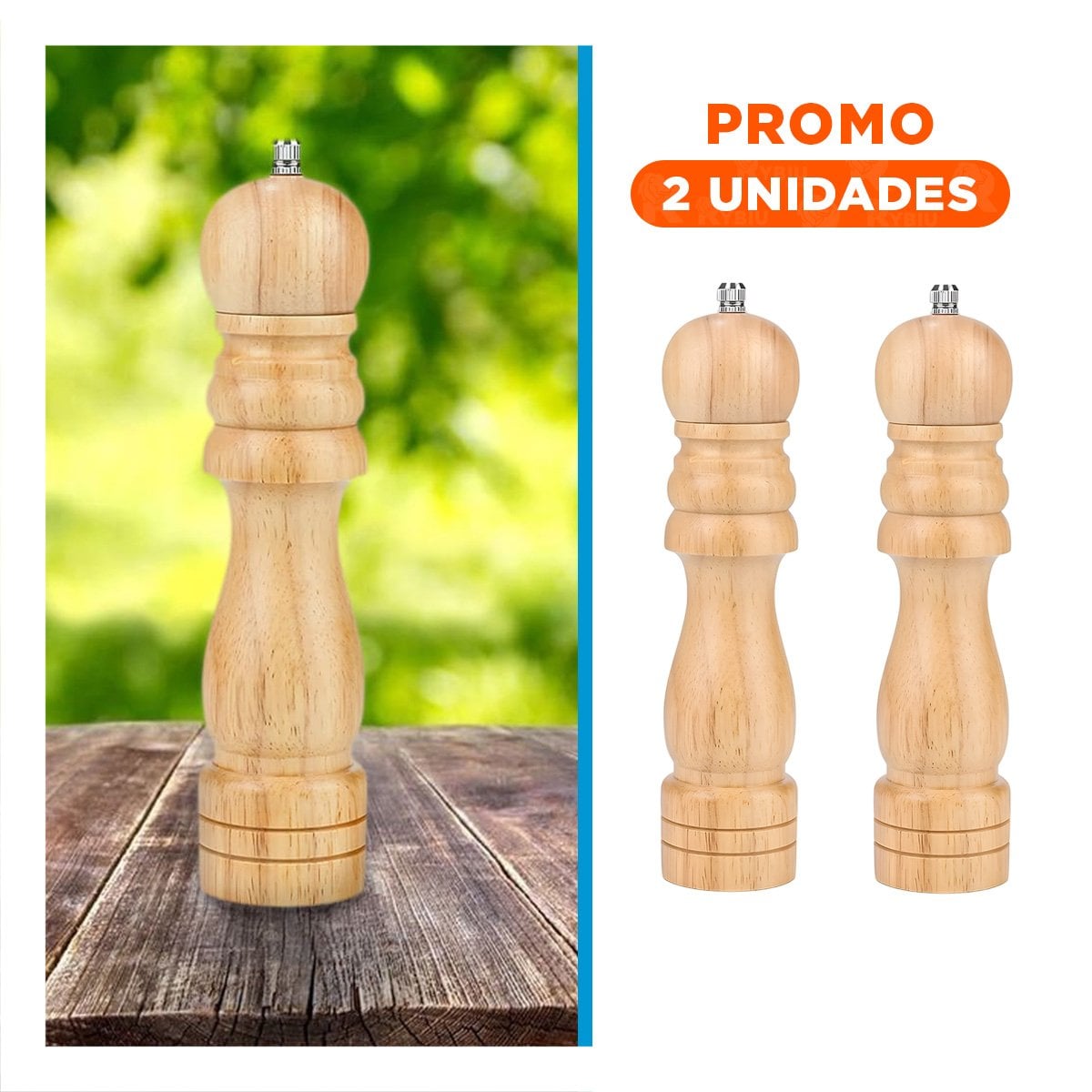 PACK2 HERRAMIENTA MANUAL MADERA 5X20CM COCINA HOGAR COMPACTO YREGALO STICKER - 1