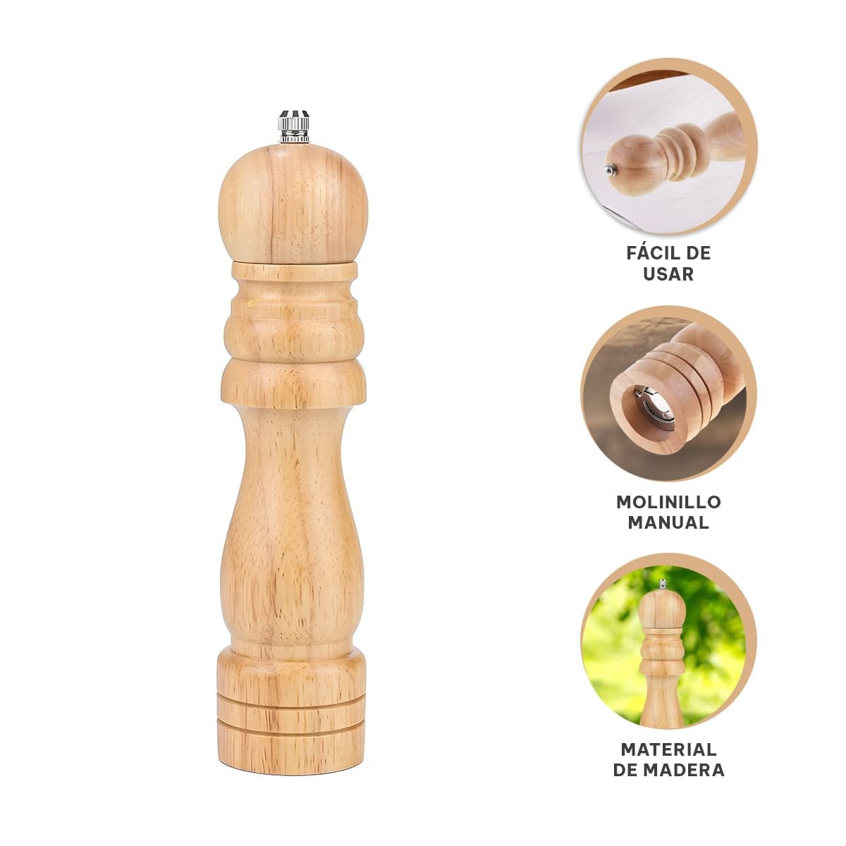 RALLADOR MANUAL MADERA 5X20CM COCINA HOGAR RESISTENTE YPOST IT - 5