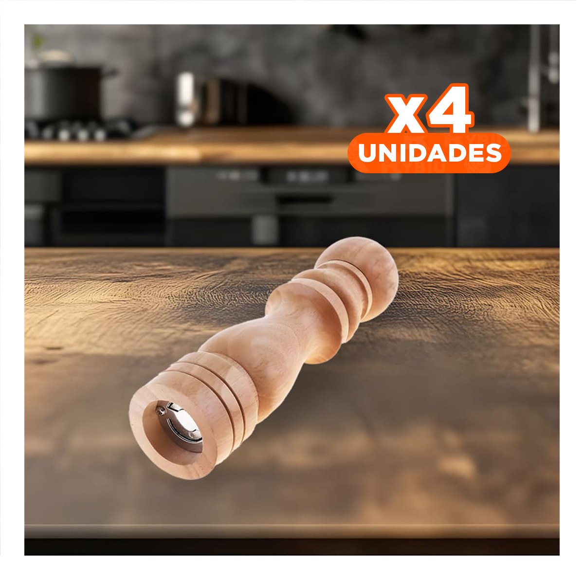 PACK4 PICADOR MADERA 5X20CM MANUAL COCINA HOGAR FUNCIONAL YREGALO STICKER - 1