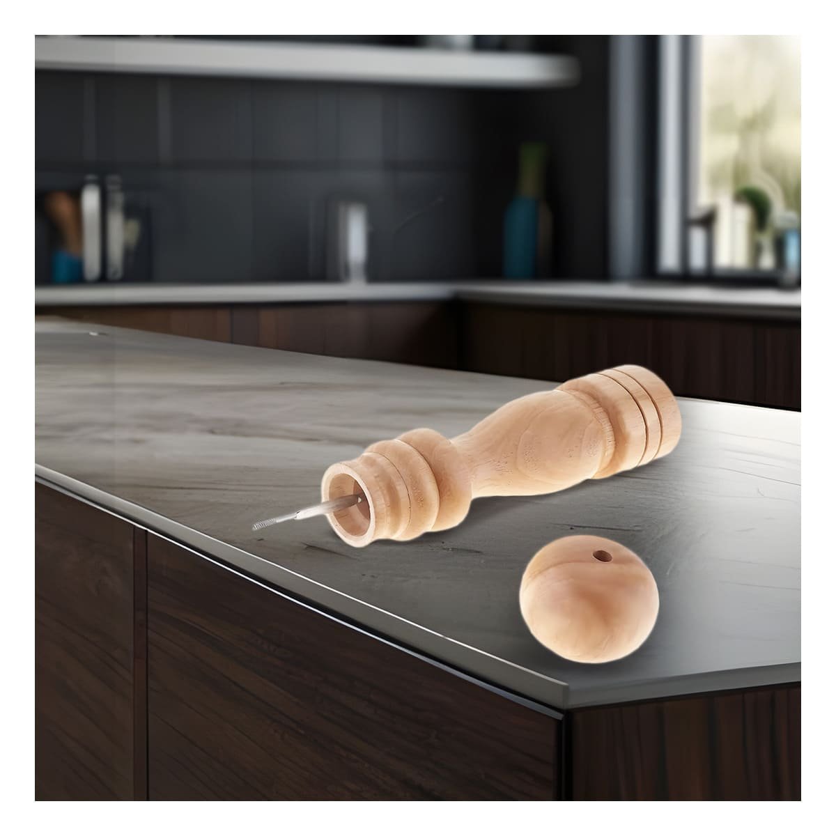 PACK4 PICADOR MADERA 5X20CM MANUAL COCINA HOGAR FUNCIONAL YREGALO STICKER - 5