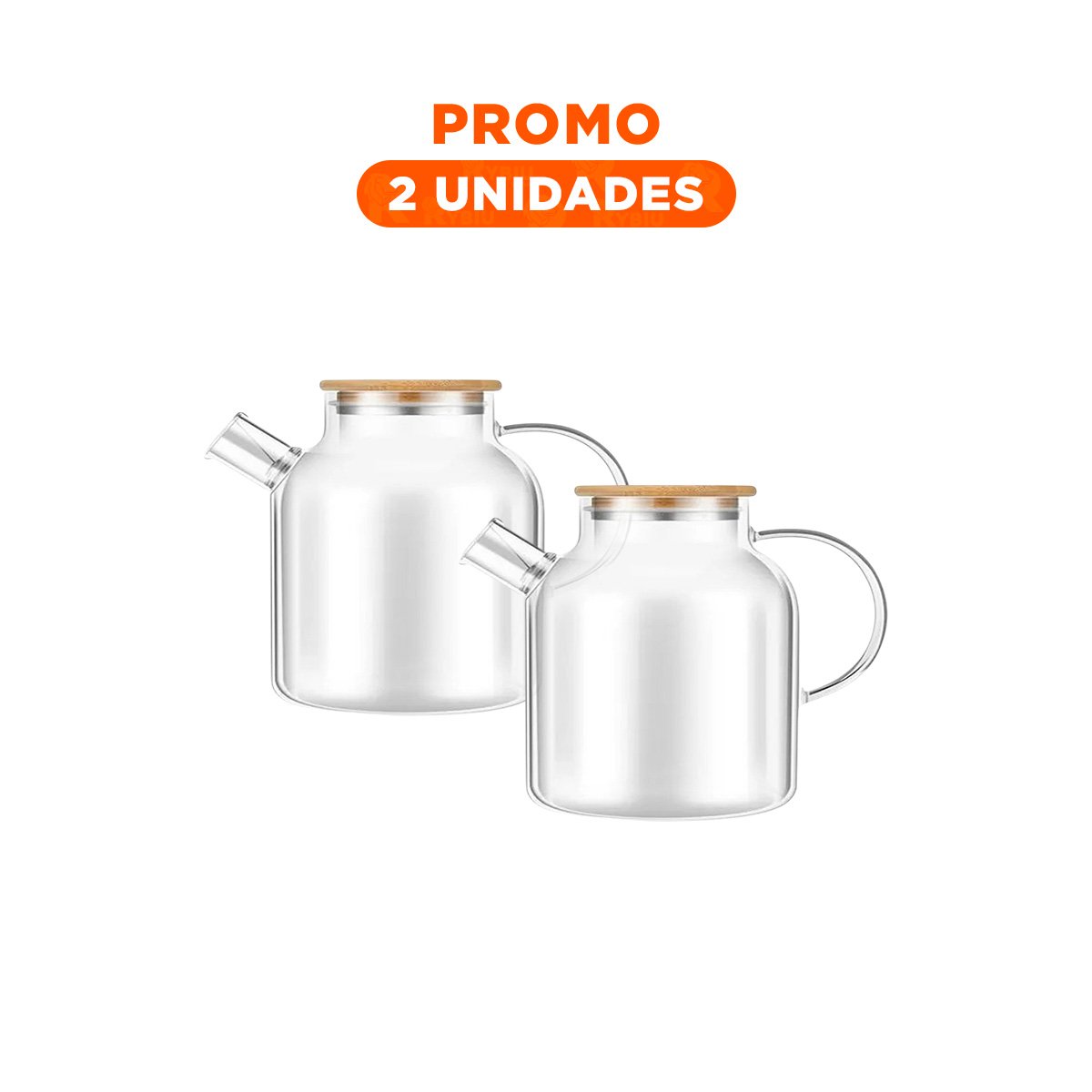 PACK2 CONTENEDOR DE VIDRIO 1.8L CON TAPA DE MADERA Y FILTRO VERSATIL YREGALO STICKER - 1