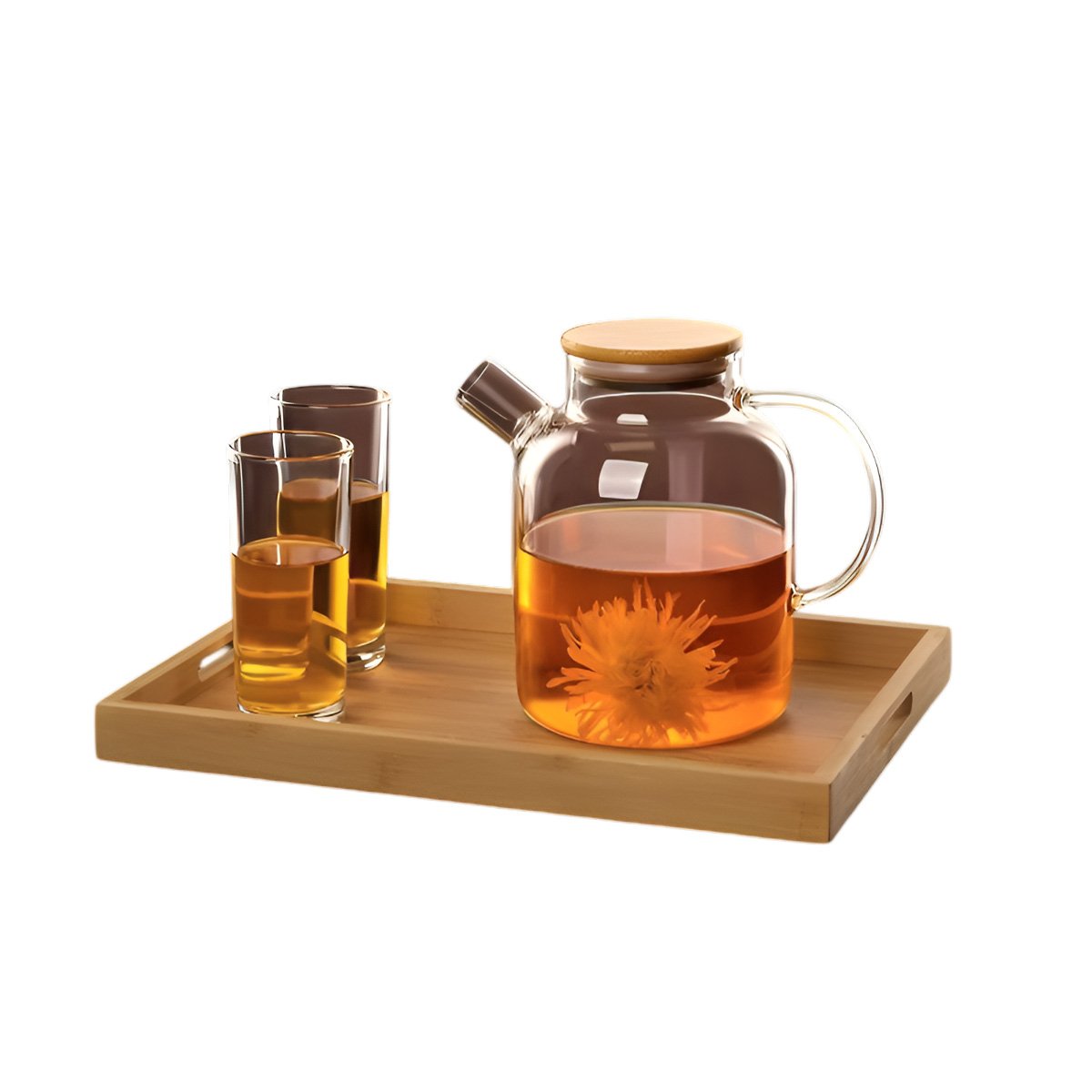 PACK2 JARRO DE VIDRIO 1.5L CON TAPA DE MADERA Y FILTRO EN PICO DURABLE Y FACIL YREGALO STICKER - 2