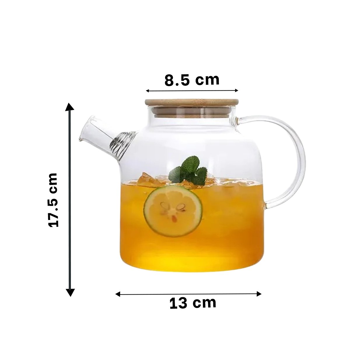 JARRA DE VIDRIO 1.8L CON TAPA DE MADERA Y FILTRO INCLUIDO PARA AGUA E INFUSIONES YPAPEL REGALO - 4
