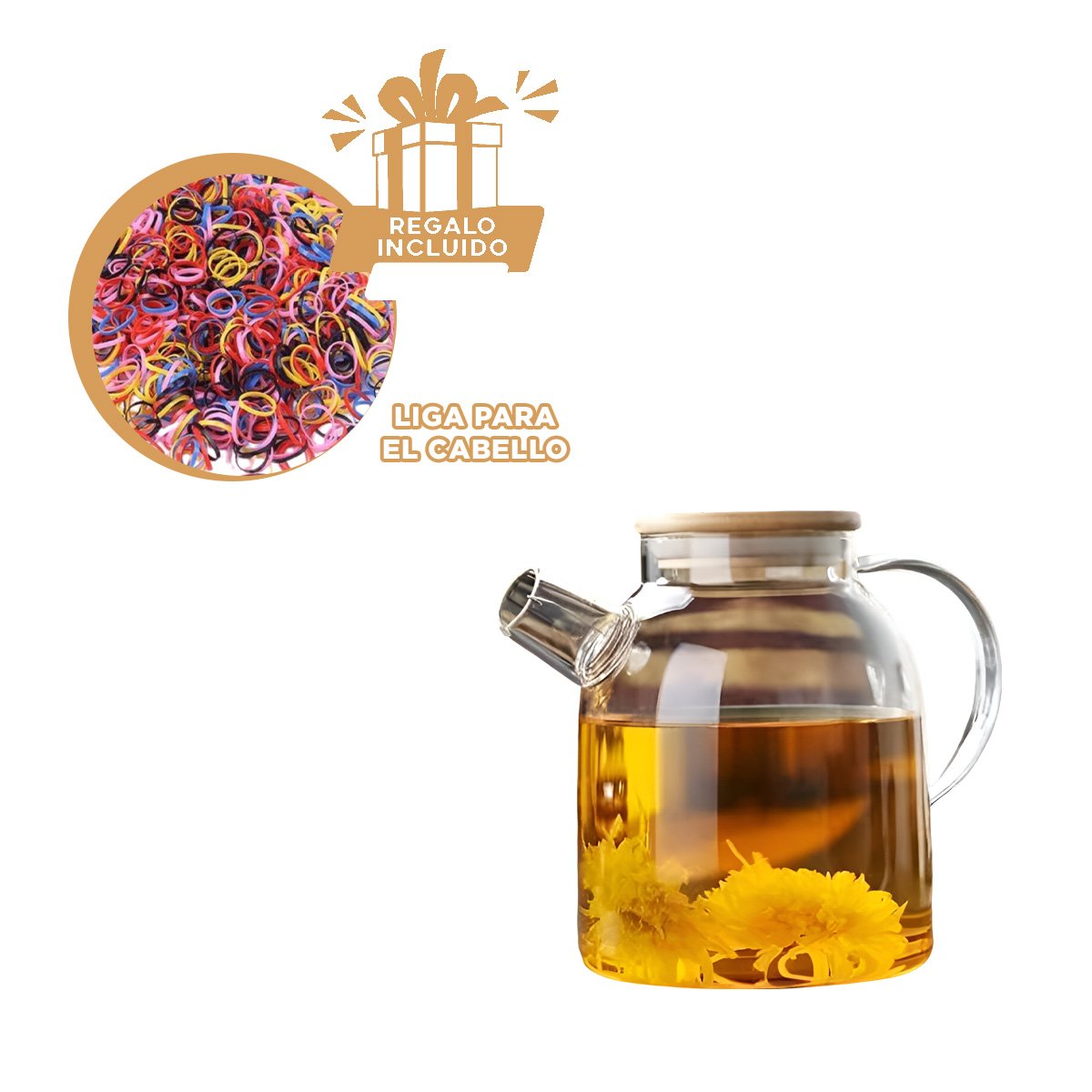 JARRA DE VIDRIO 1.5L CON TAPA DE MADERA Y FILTRO EN PICO FACIL DE LIMPIAR YLIGAS REGALO - 2
