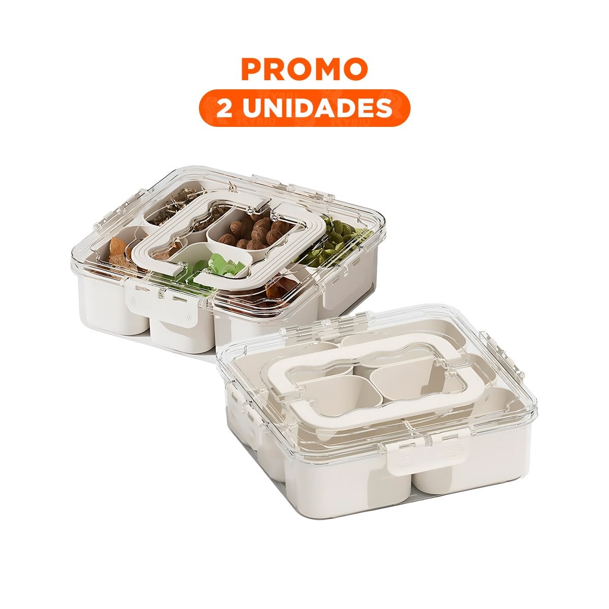 PACK2 PORTA TAPER TRANSPARENTE CON 6 MINI BANDEJAS RESISTENTE Y SEGURA - 1