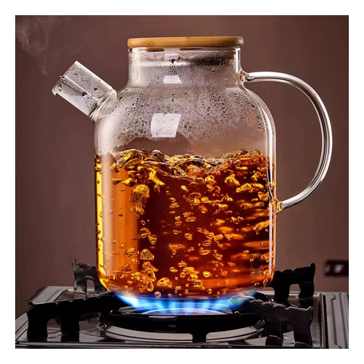 PACK4 JARRO DE VIDRIO 1.5L CON TAPA DE MADERA Y FILTRO EN PICO PRACTICO Y SEGURO - 2
