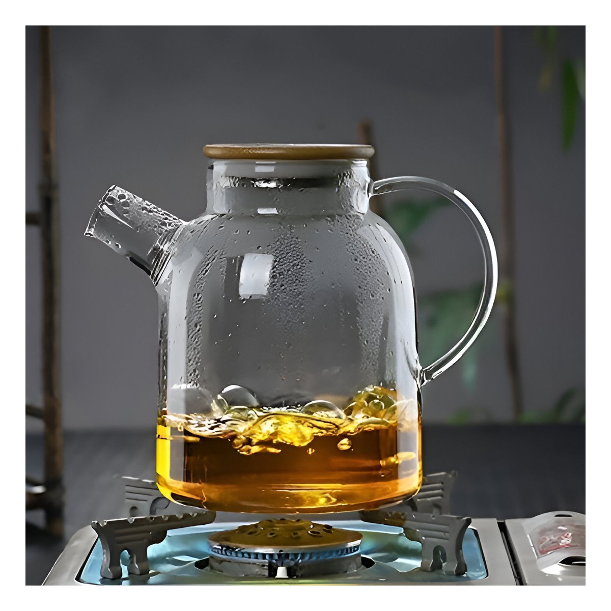 PACK4 JARRO DE VIDRIO 1.5L CON TAPA DE MADERA Y FILTRO EN PICO PRACTICO Y SEGURO - 5