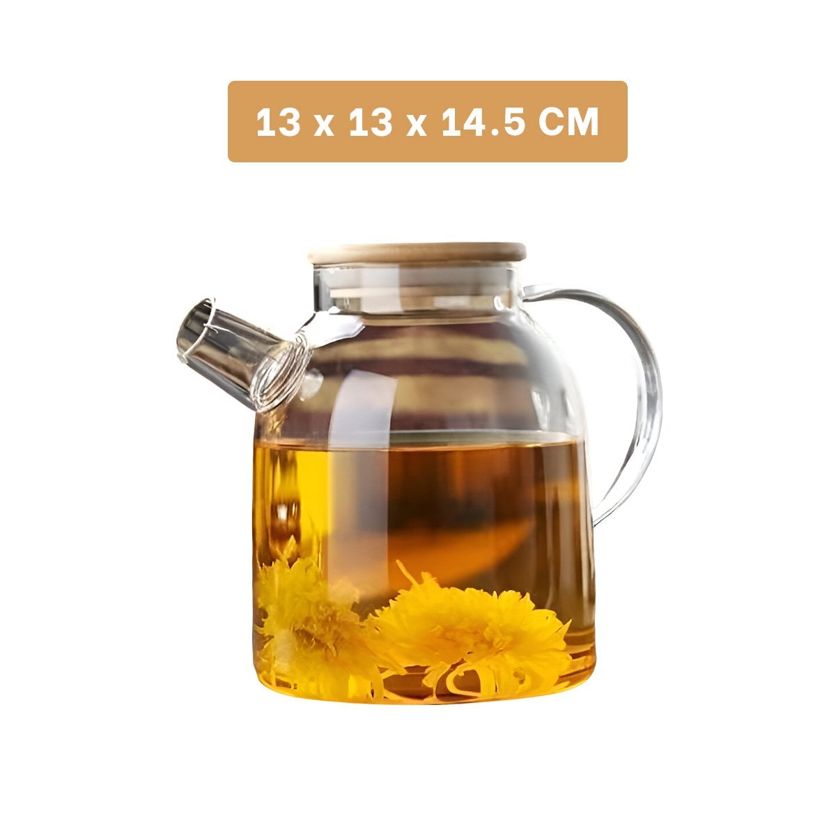 JARRA DE VIDRIO 1.5L CON TAPA DE MADERA Y FILTRO EN PICO FACIL DE USAR - 4