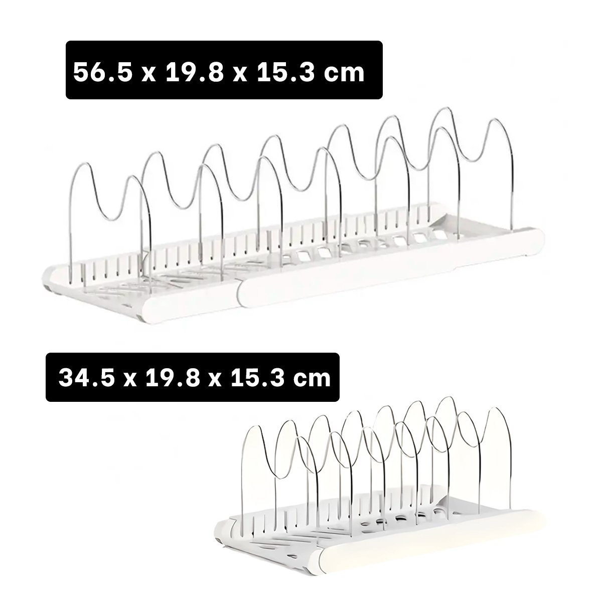 PACK6 ESTANTE AJUSTABLE PARA MESA Y PREPARACION Y GUARDADO DE OLLAS TAPAS BLANCO - 4