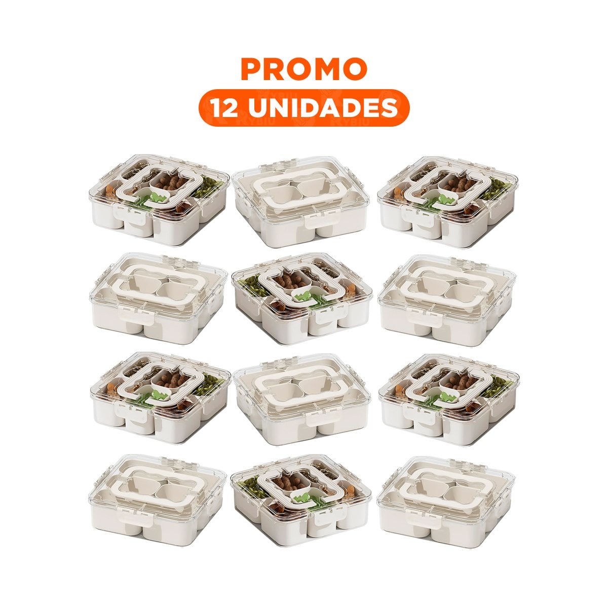 PACK12 SET TRANSPARENTE DE 6 MINI BANDEJAS PRACTICO Y SEGURO YREGALO STICKER - 1
