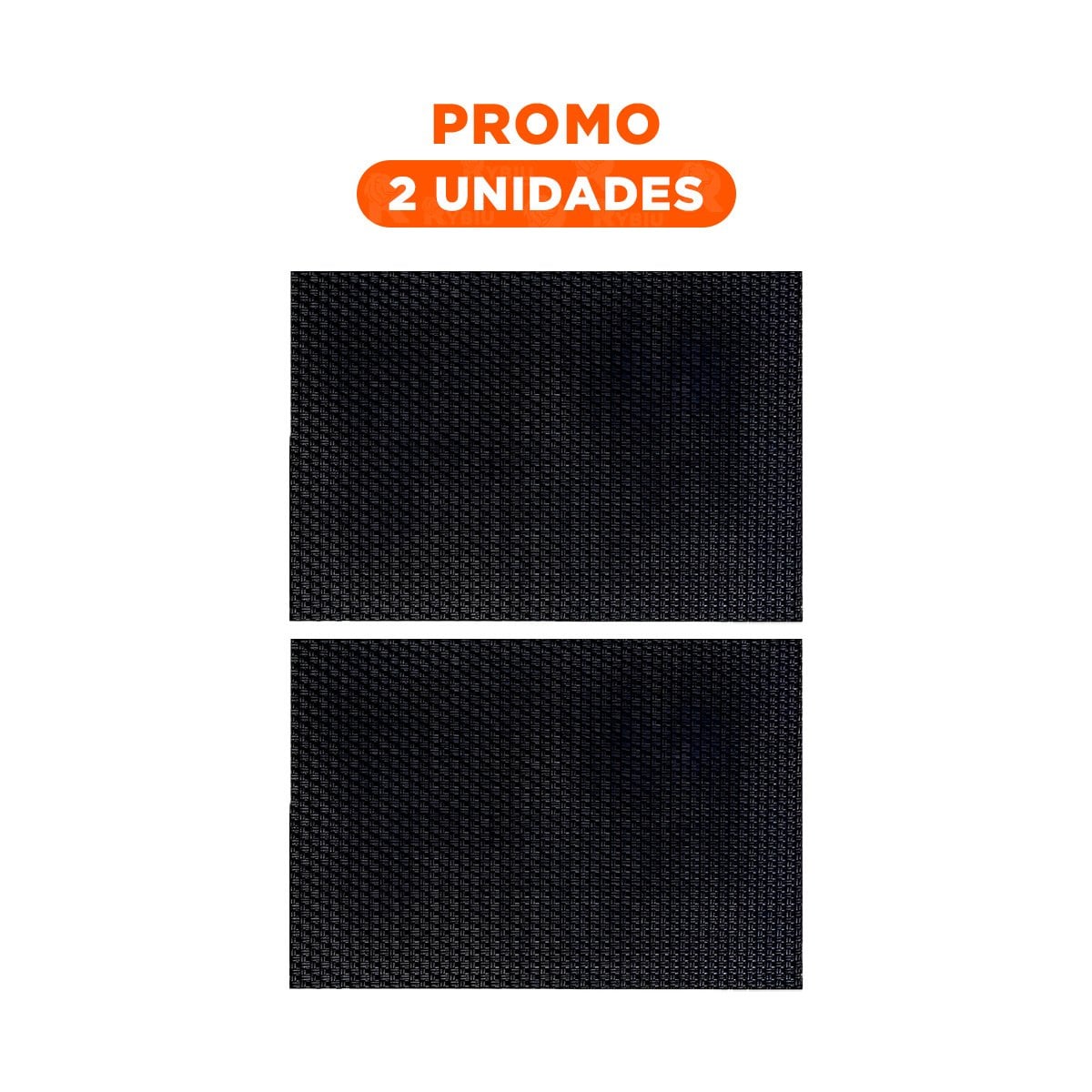 PACK2 KIT DE MESA INDIVIDUALES RECTANGULARES NEGRO 6 PIEZAS DURADERO YREGALO STICKER - 1