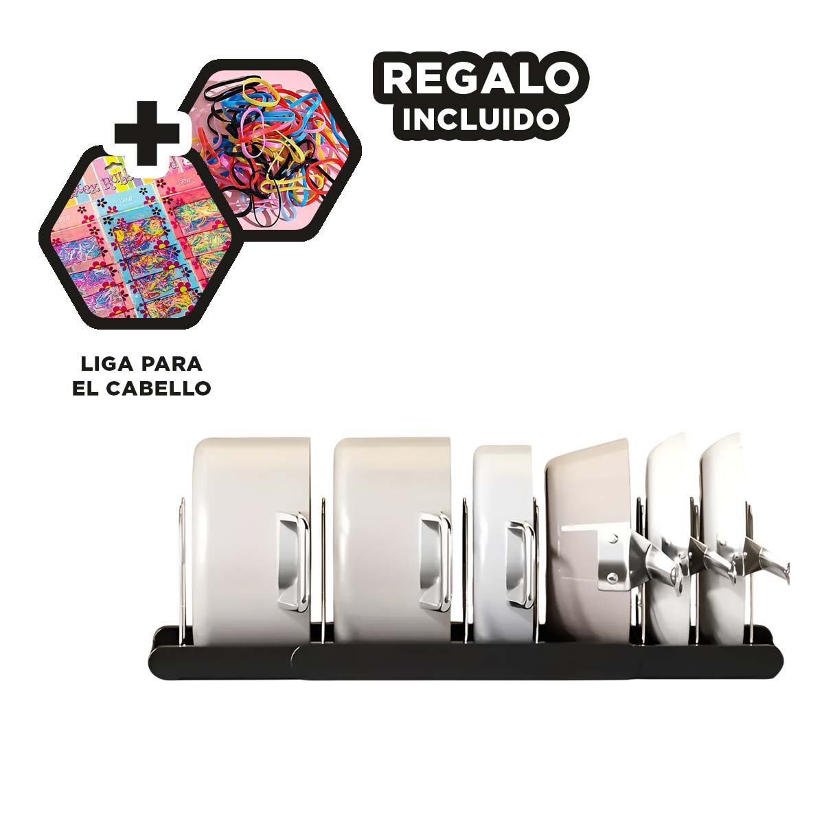 SOPORTE ORGANIZADOR PARA MESA Y GUARDADO DE OLLAS TAPAS Y SARTENES YLIGAS REGALO - 2