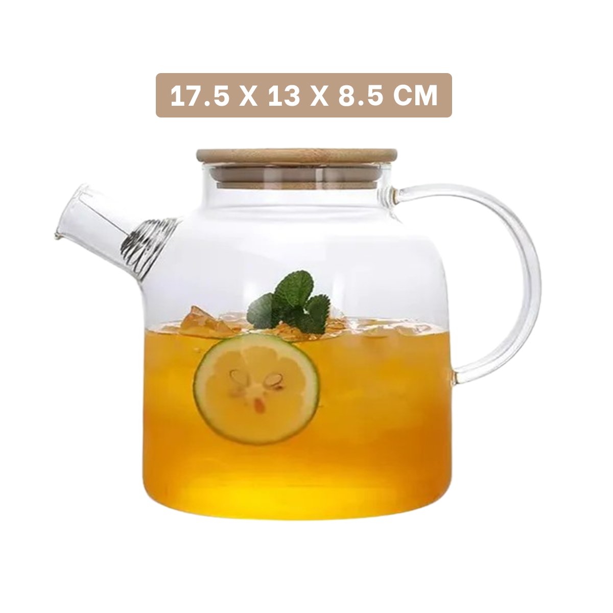PACK6 VASO GRANDE DE VIDRIO 1.8L CON TAPA DE MADERA Y FILTRO INCLUIDO PARA JUGOS YPAPEL REGALO - 4