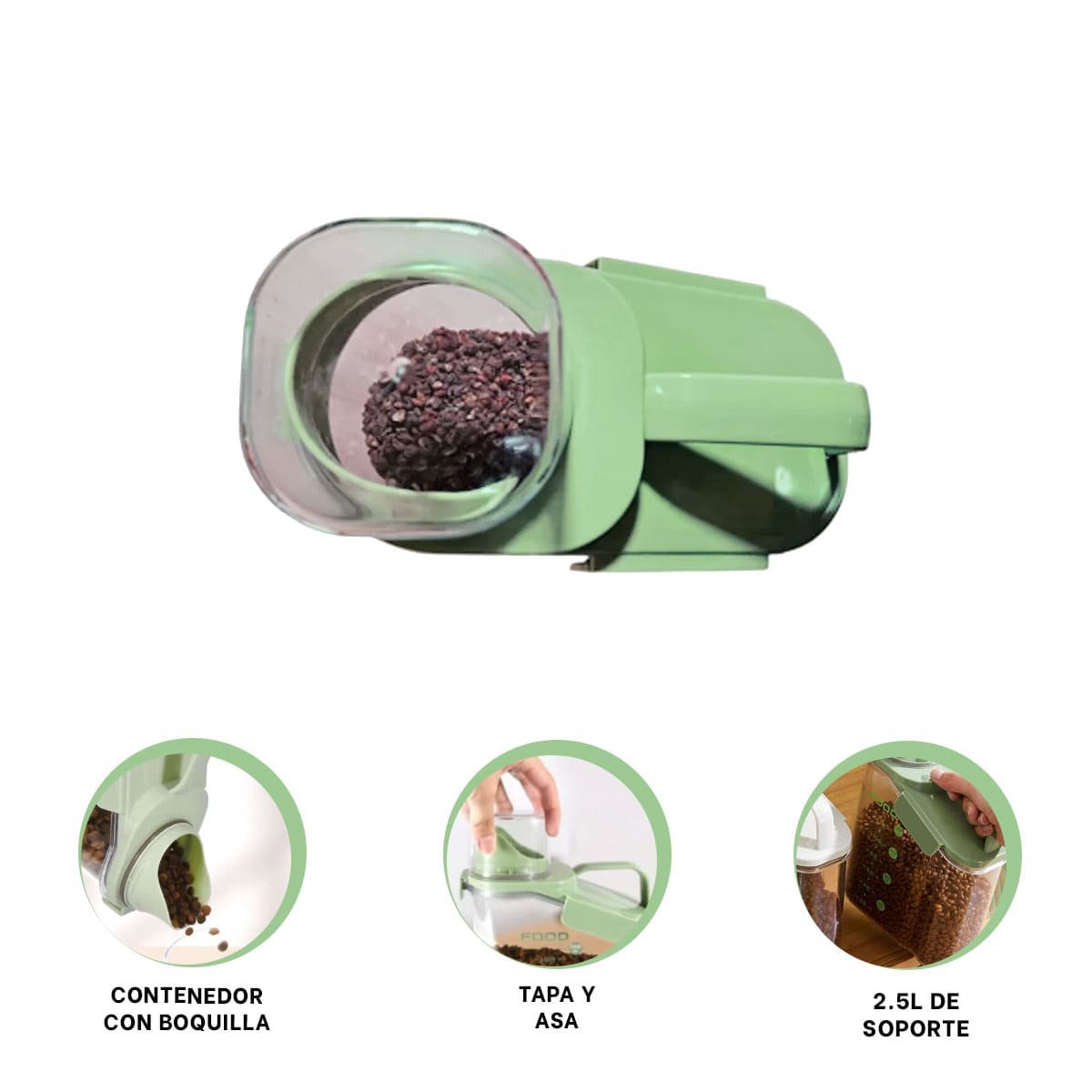 CONTENEDOR CON BOQUILLA TAPA Y ASA 2.5L PRACTICO PARA ALMACENAR BEBIDAS YPOST IT - 5