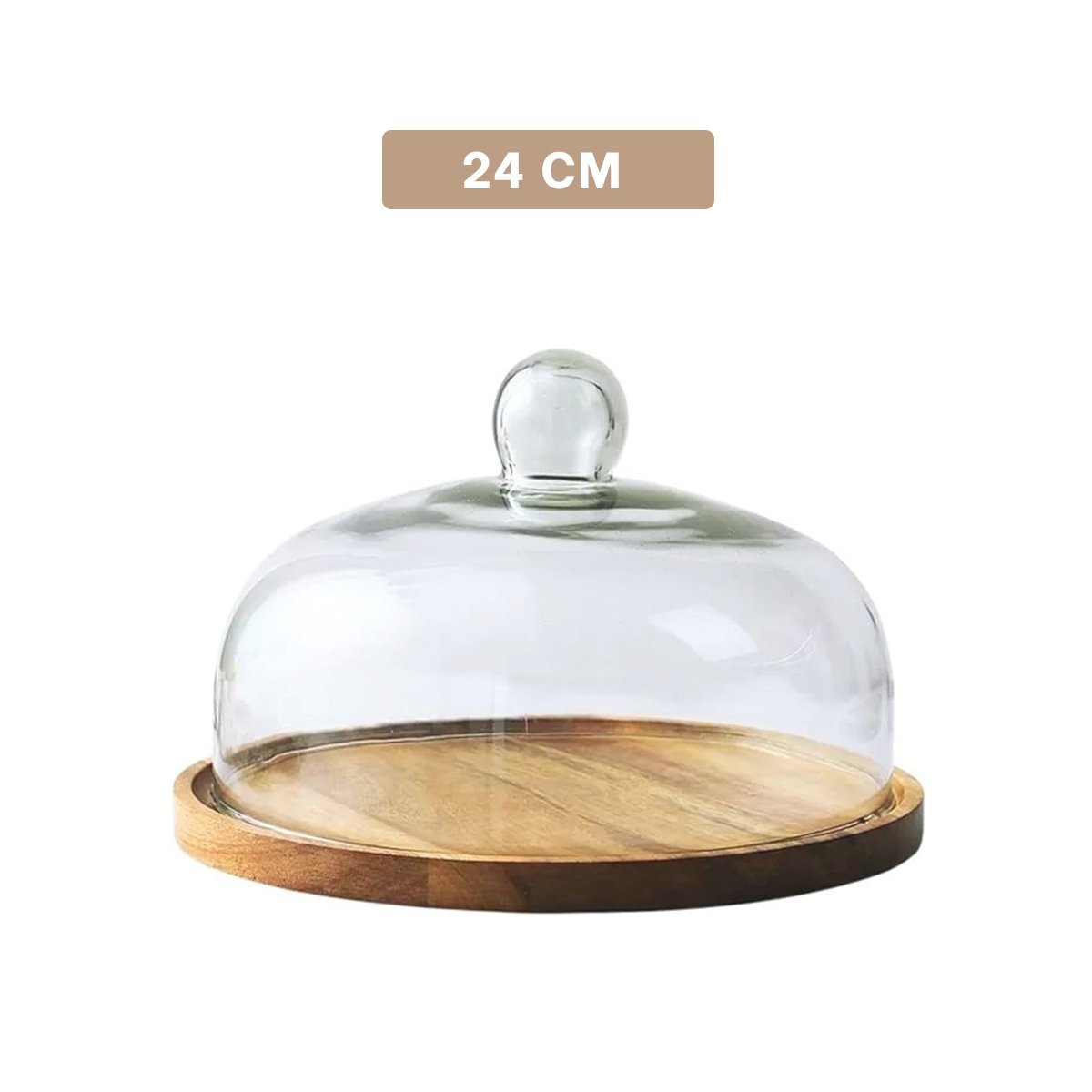 PEDESTAL DE MADERA CON CUPULA DE VIDRIO 24CM VERSATIL PARA TORTAS Y POSTRES YPOST IT - 4