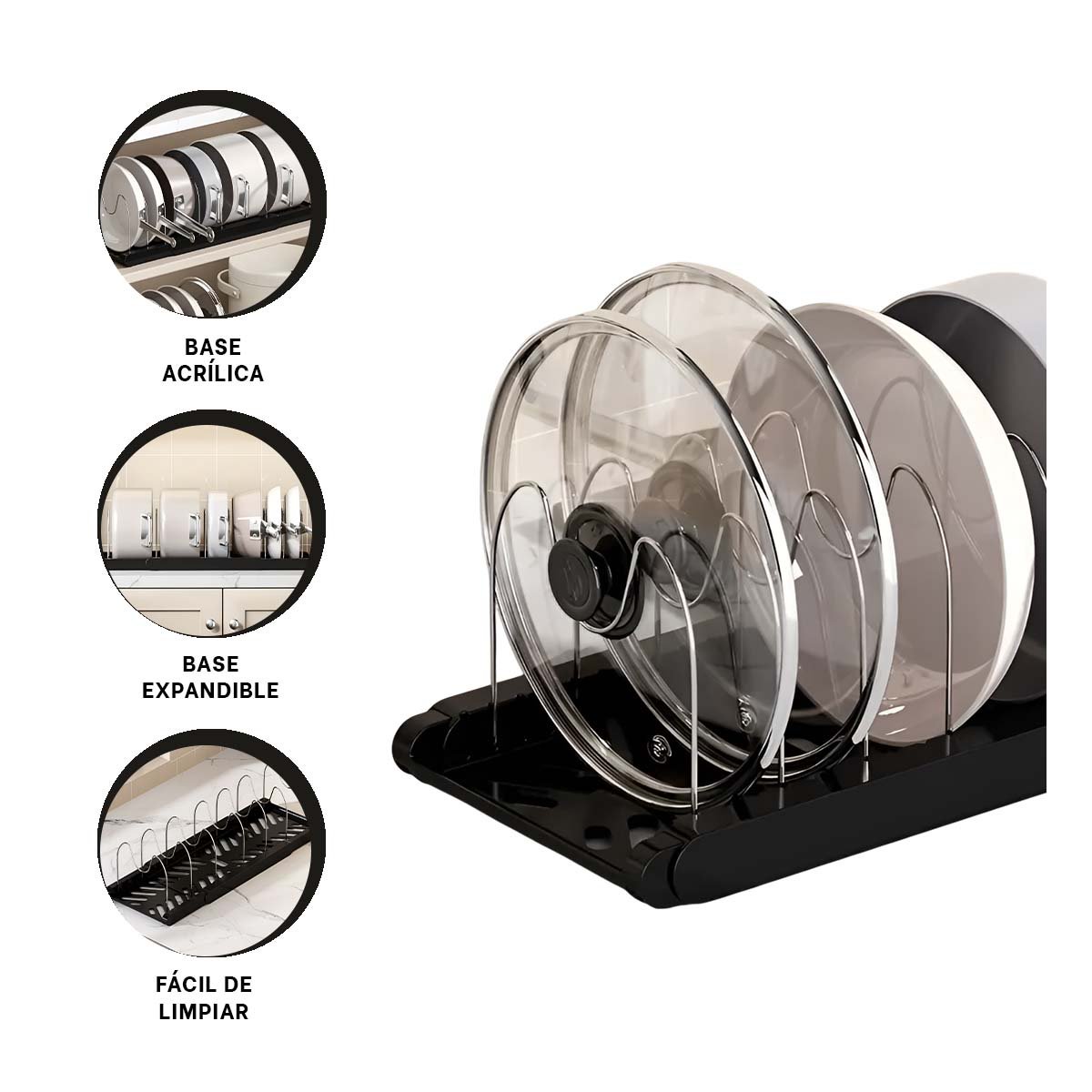 SOPORTE PROTECTOR PARA TAPAS OLLAS Y SARTENES Y PREPARACION DIARIA YPOST IT - 5