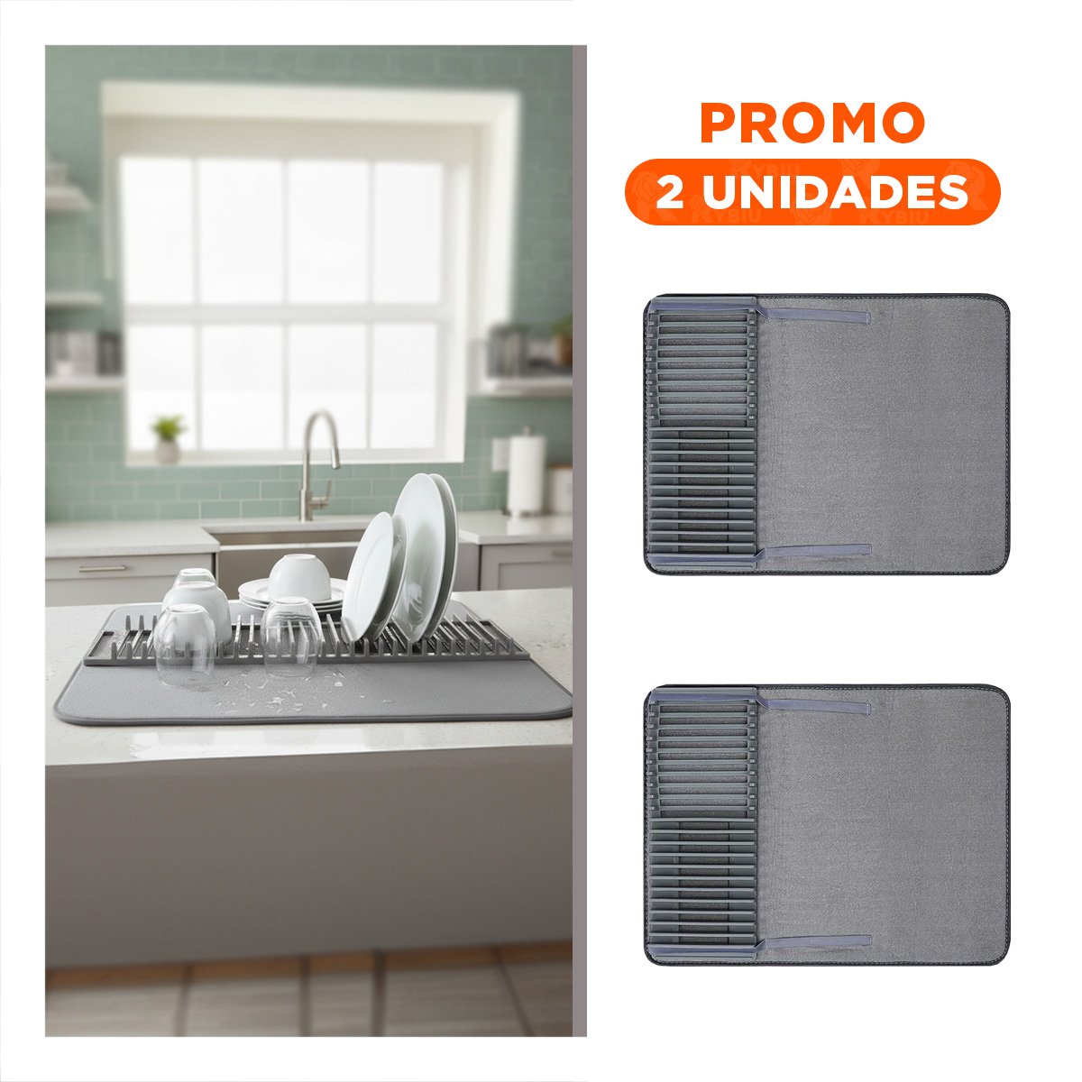 PACK2 BASE DE SECADO ABSORBENTE COLOR PLOMO CON ESTILO MINIMALISTA YREGALO STICKER - 1