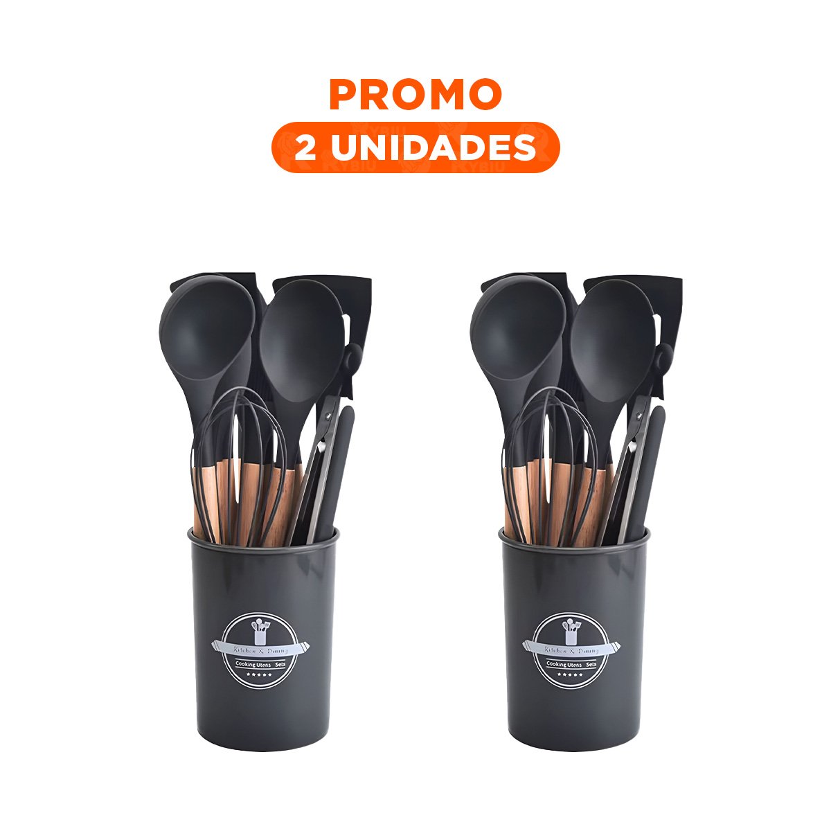 PACK2 HERRAMIENTAS DE COCINA UTENSILIOS DE SILICONA NEGRO PARA REPOSTERIA YREGALO STICKER - 1