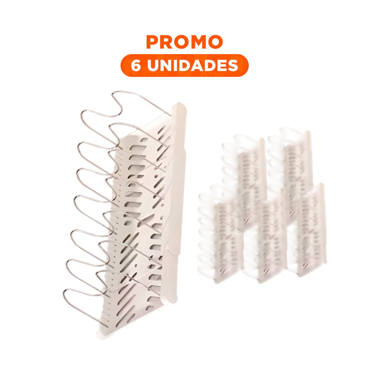PACK6 ESTANTE PROTECTOR PARA MESA Y GUARDADO DE OLLAS TAPAS Y SARTENES BLANCO YREGALO STICKER - 1