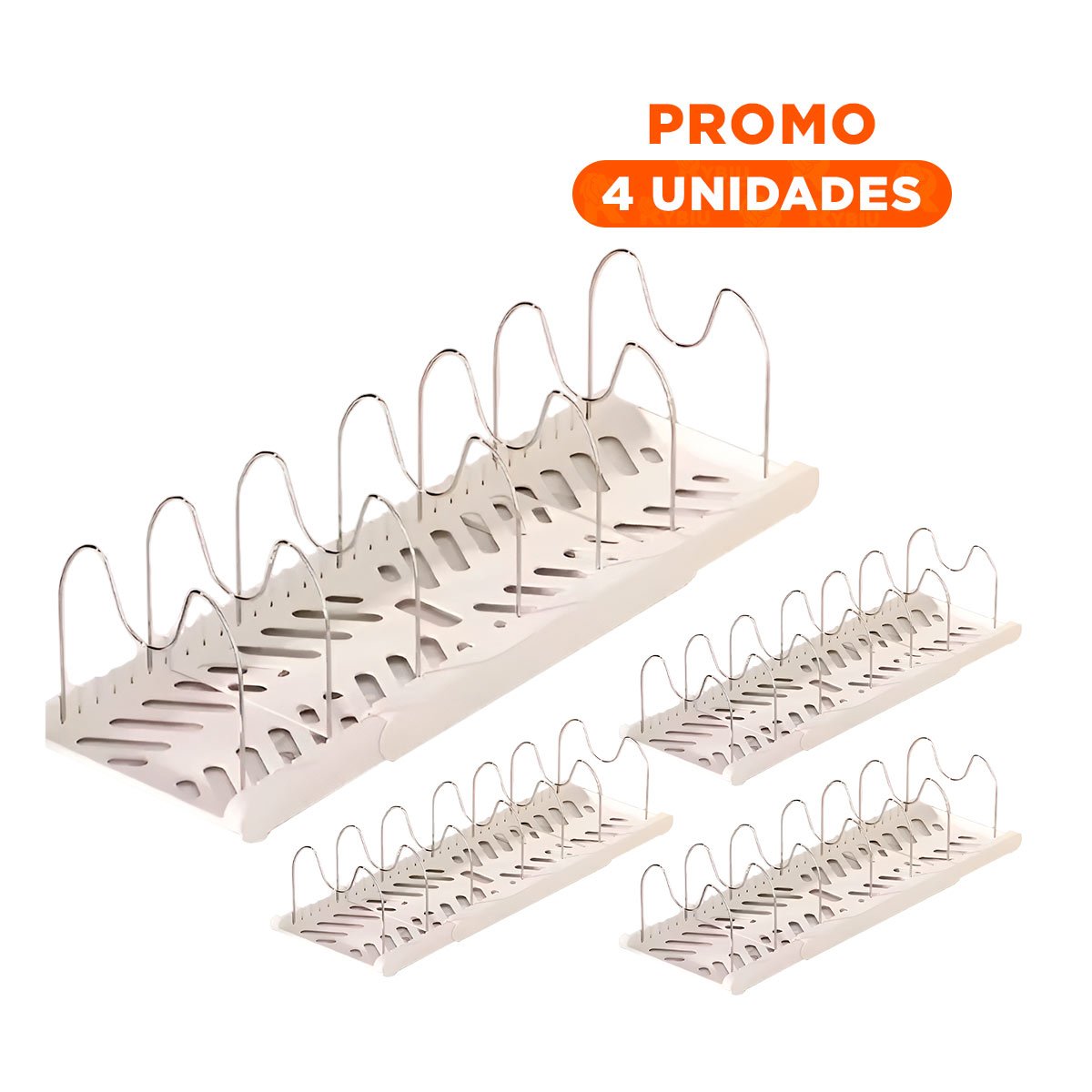 PACK4 BASE PROTECTOR PARA MESA Y GUARDADO DE OLLAS TAPAS Y SARTENES BLANCO COMODO - 1