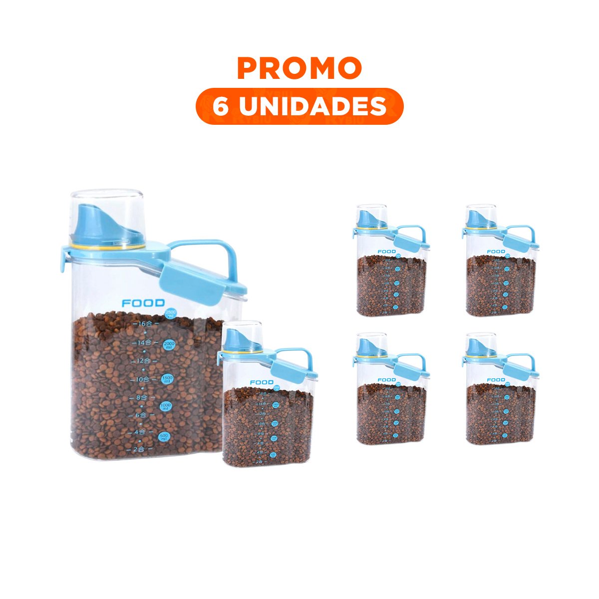 PACK6 RECIPIENTE CON BOQUILLA TAPA Y ASA 2.5L VERSATIL PARA AGUA YREGALO STICKER - 1