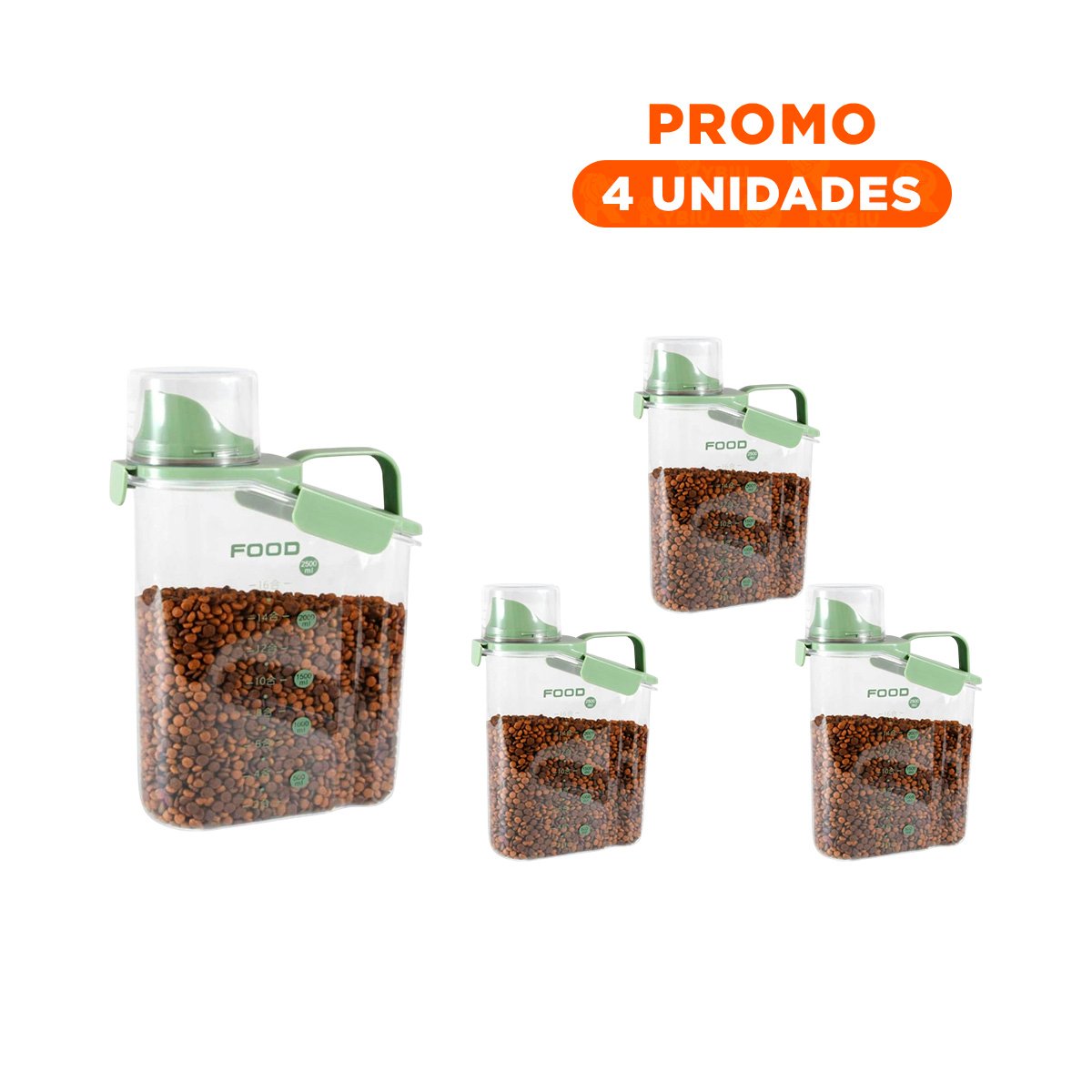 PACK4 JARRA CON BOQUILLA TAPA Y ASA 2.5L VERSATIL PARA AGUA, JUGOS Y MEZCLAS - 1