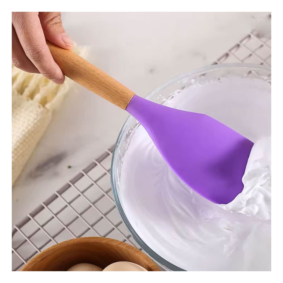 PACK4 HERRAMIENTAS DE COCINA UTENSILIOS DE SILICONA COLOR MORADO Y RESISTENTES - 3