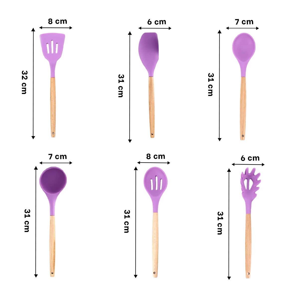 PACK12 COMBO DE COCINA UTENSILIOS DE SILICONA RESISTENTES Y FLEXIBLES YPAPEL REGALO - 4