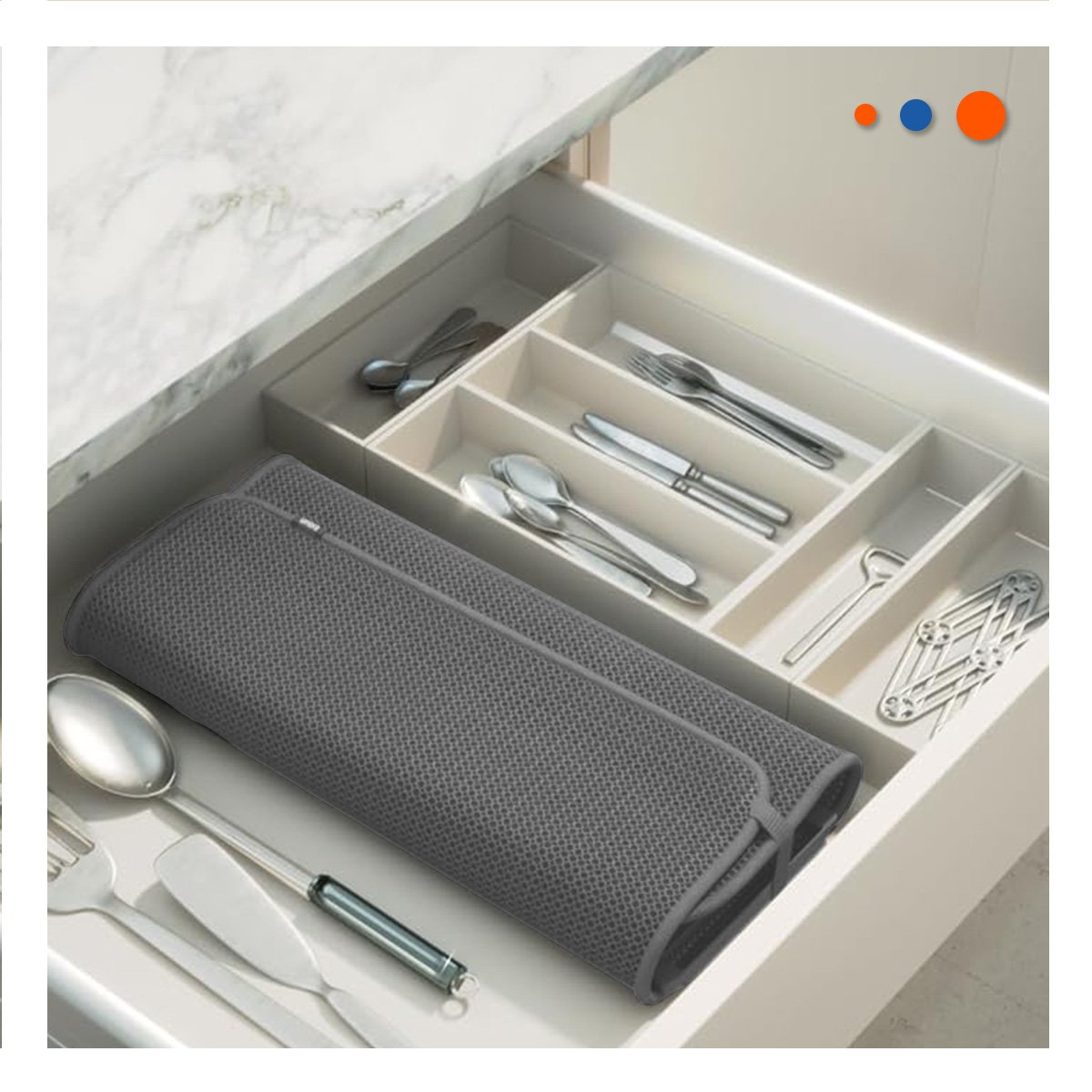 BASE ESCURRIDORA ABSORBENTE COLOR PLOMO PARA MANTENER LA COCINA LIMPIA YREGALO STICKER - 2