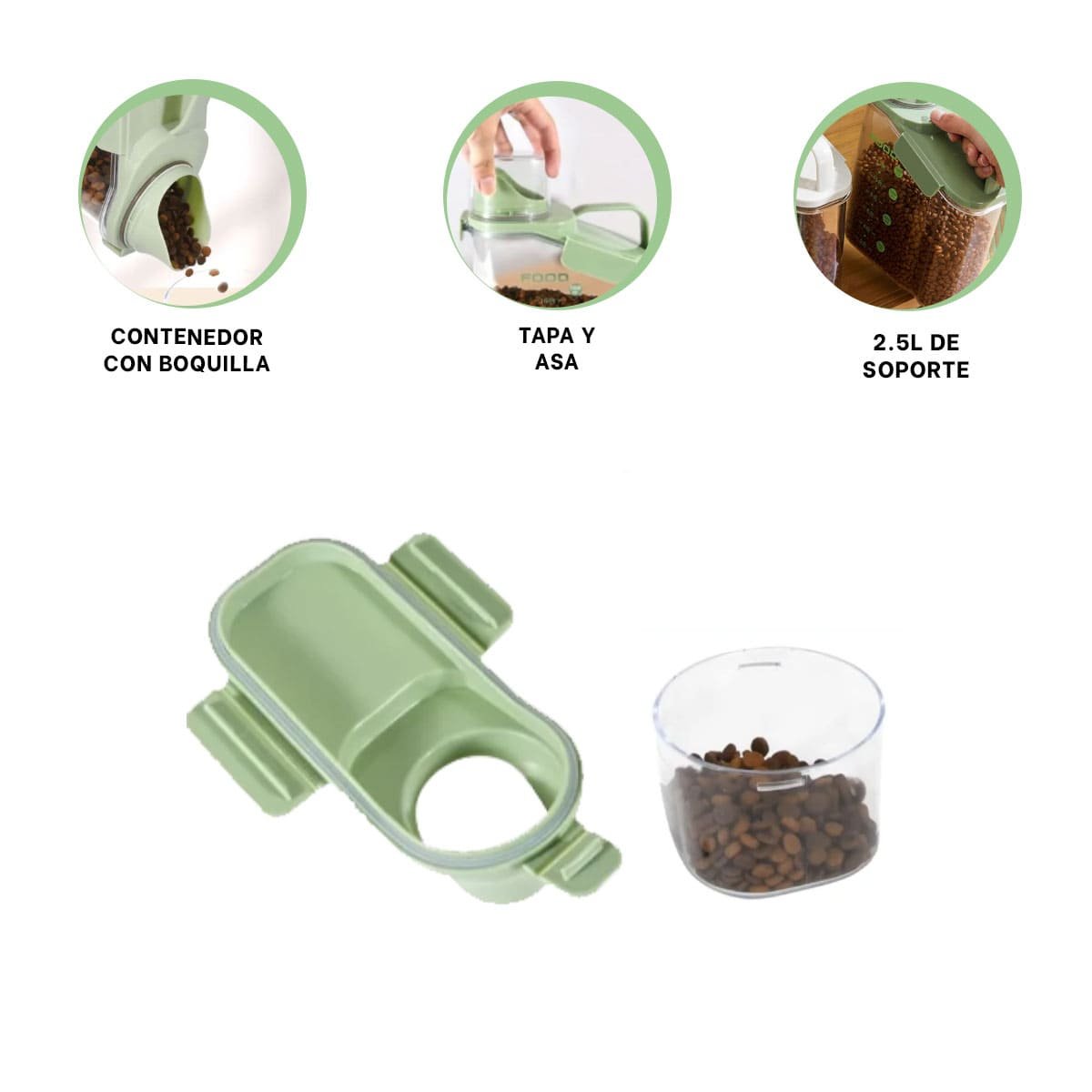 CONTENEDOR CON BOQUILLA TAPA Y ASA 2.5L COMODO PARA ALMACENAR LIQUIDOS YPAPEL REGALO - 5