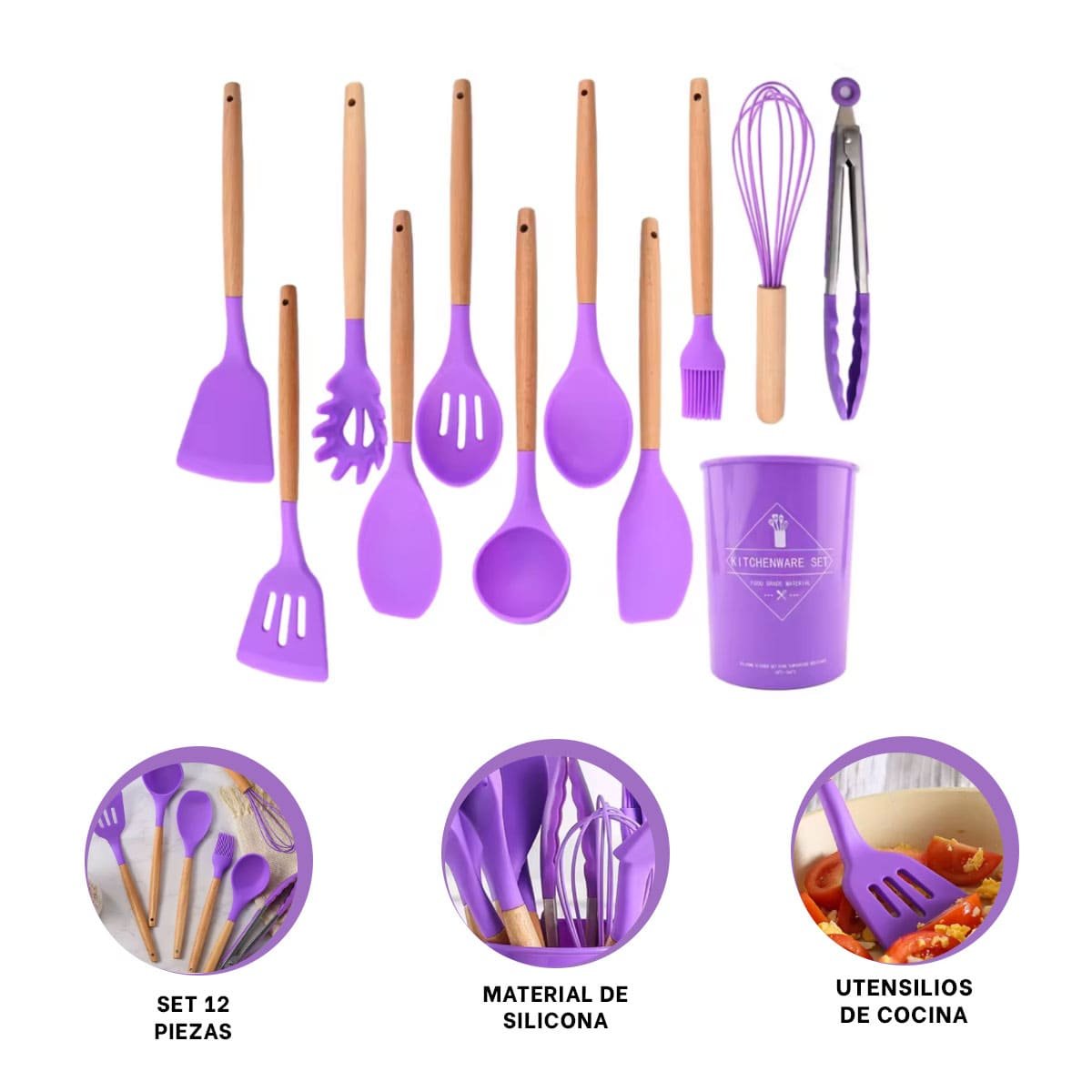 SET ESENCIAL DE UTENSILIOS DE SILICONA PARA PREPARAR RECETAS EN CASA YPOST IT - 5