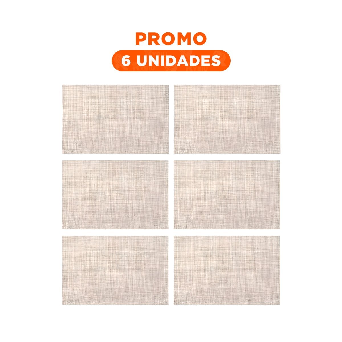 PACK6 PORTA INDIVIDUALES DE MESA BEIGE 6 PIEZAS ANTIIMPACTO Y SEGURA YREGALO STICKER - 1