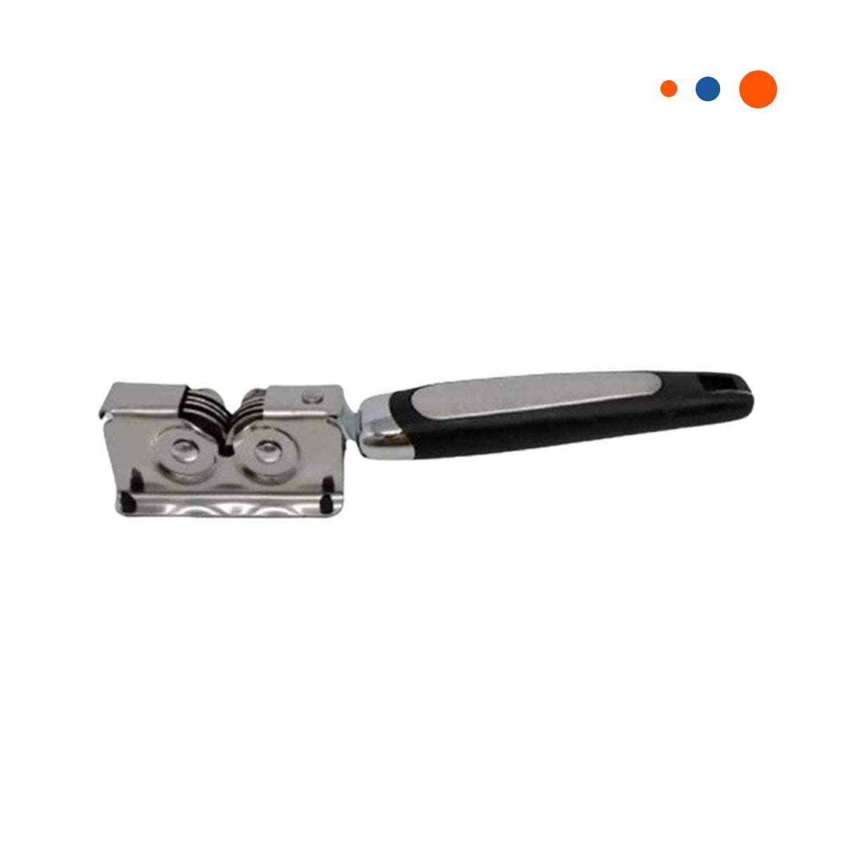 PACK12 KIT ERGONOMICO DE CUCHILLO CON MANGO PLATEADO Y NEGRO FACIL YREGALO STICKER - 2