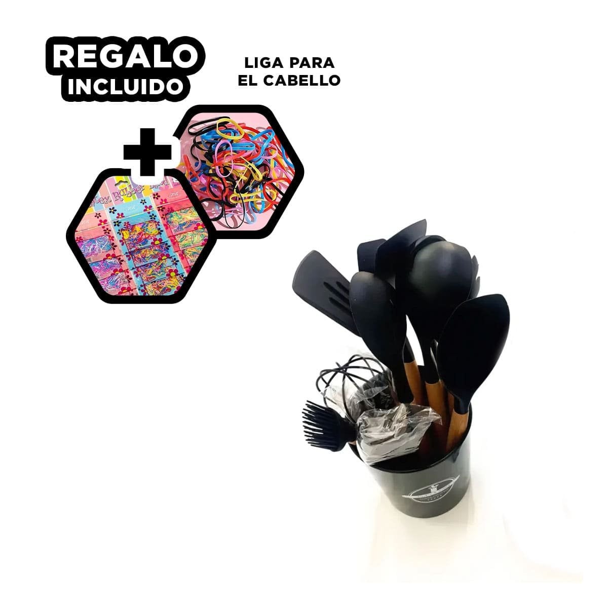SET PROFESIONAL DE UTENSILIOS DE SILICONA NEGRO PARA REPOSTERIA Y COCINA SEGURA YLIGAS REGALO - 2
