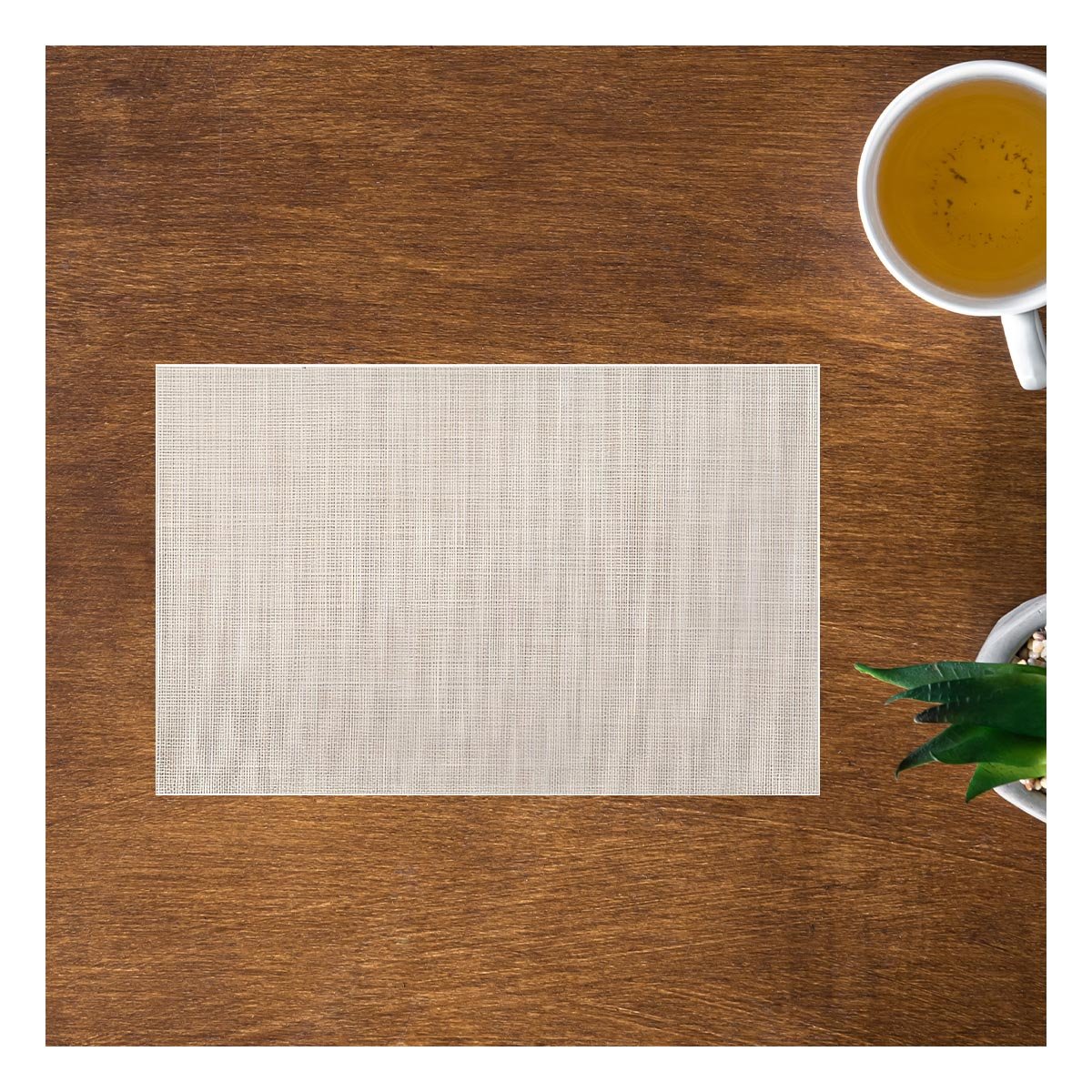 SET INDIVIDUALES DE MESA BEIGE 6 PIEZAS RESISTENTE Y FACIL DE USAR EN HOGAR - 3