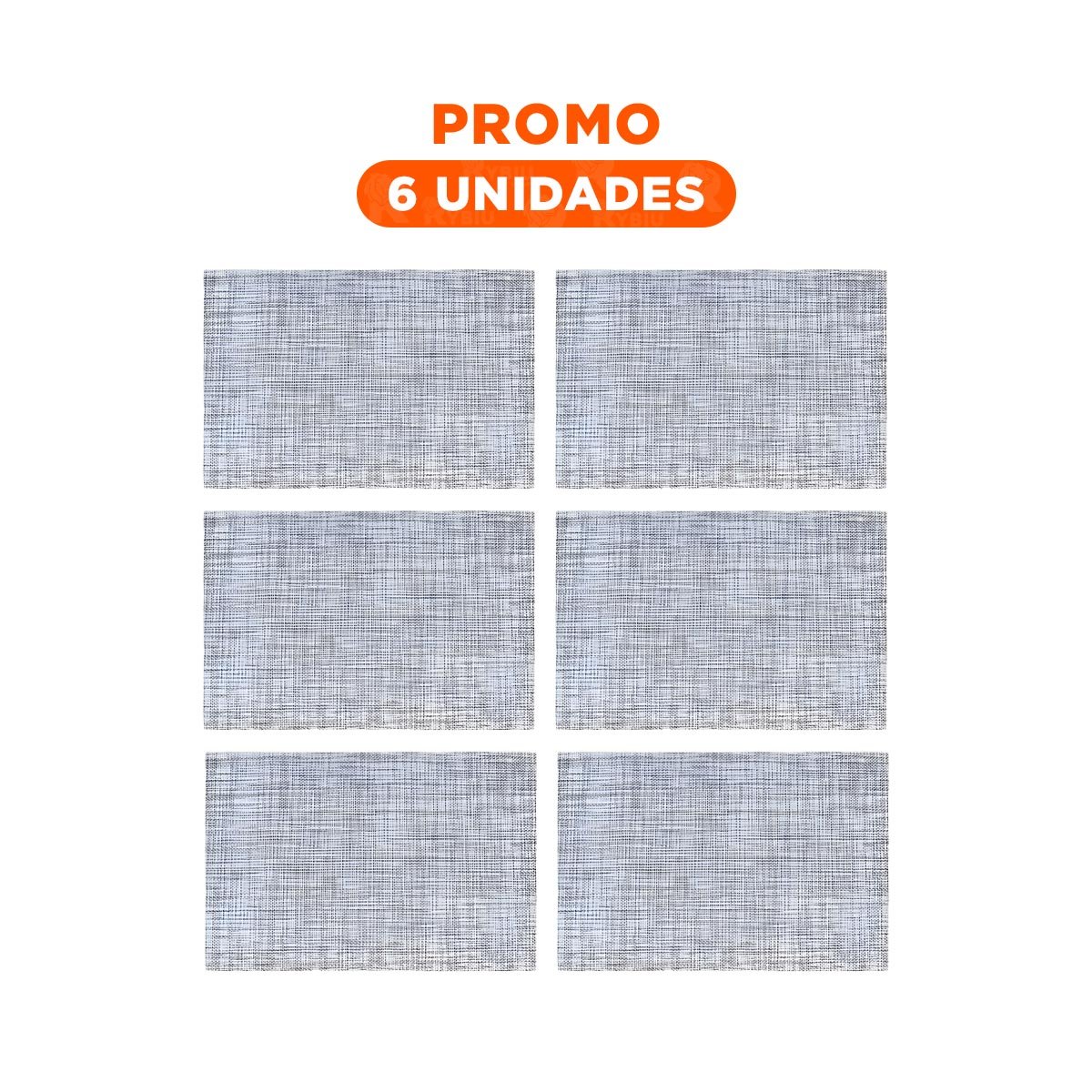 PACK6 PORTA INDIVIDUALES DE MESA PLOMO JASPEADO 6 PIEZAS ANTIIMPACTO Y SEGURA YREGALO STICKER - 1