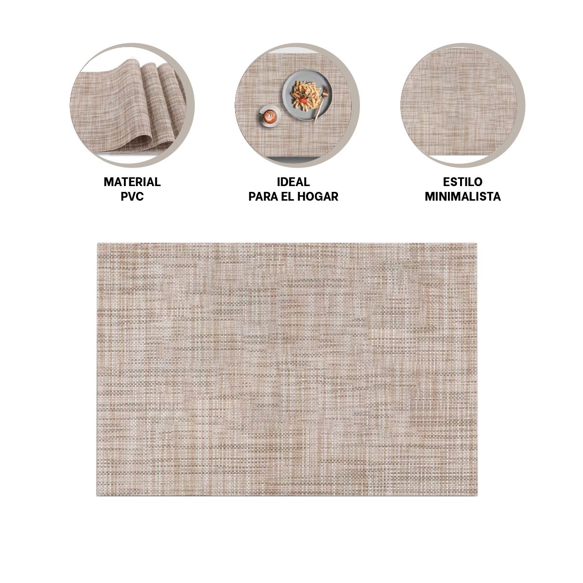 SET INDIVIDUALES DE MESA MOSTAZA JASPEADO 6 PIEZAS SEGURA Y ORGANIZADA EN MESA YPAPEL REGALO - 5