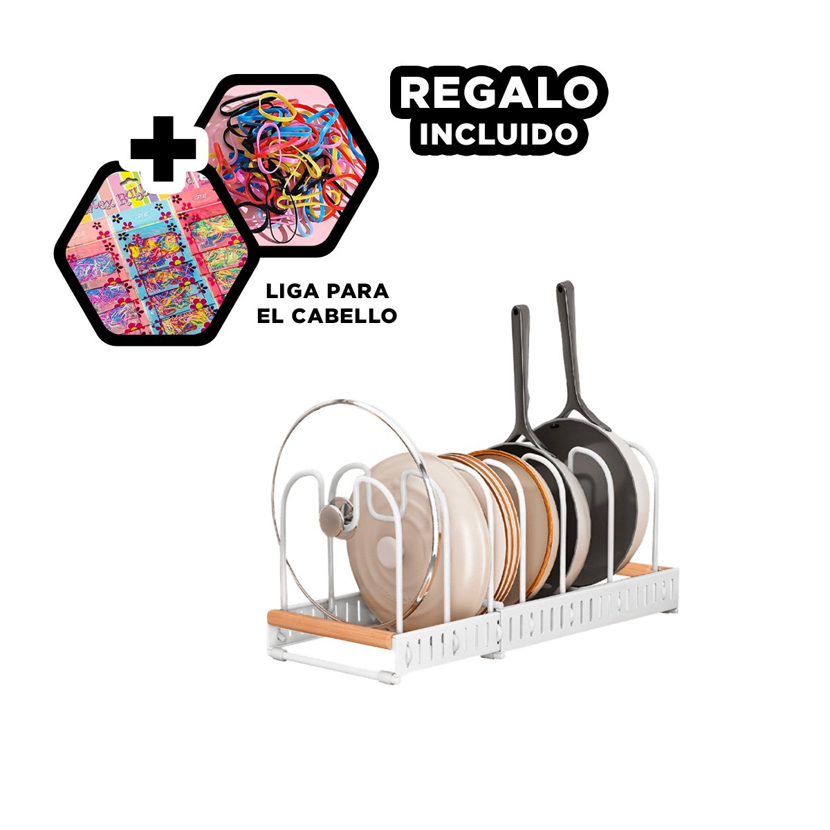 SOPORTE PROTECTOR BLANCO BORDE MADERA MESA Y GUARDADO CON COMODIDAD Y ORDEN YLIGAS REGALO - 2