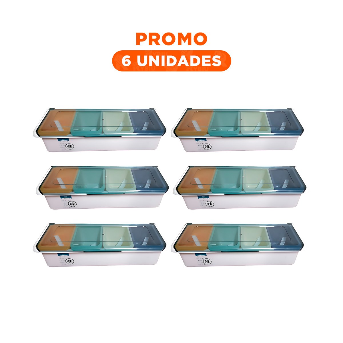 PACK6 ENVASES 4 RECIPIENTES DE MESA CON CUCHARITAS PARA PREPARACION FACIL YREGALO STICKER - 1