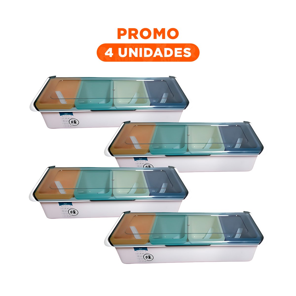 PACK4 TARROS 4 RECIPIENTES CON CUCHARITAS PARA SAZONAR Y GUARDAR - 1