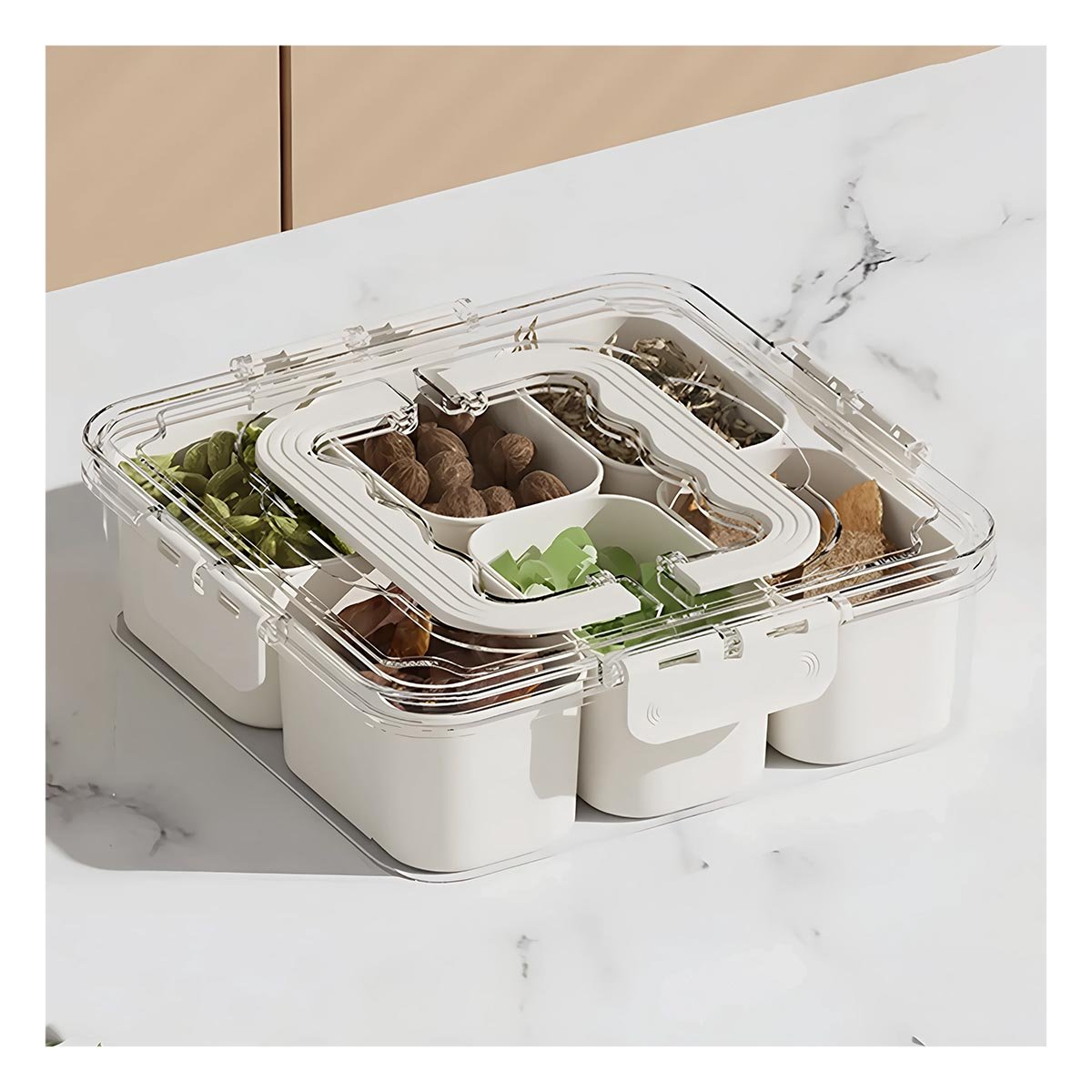 CAJA TRANSPARENTE CON 6 MINI BANDEJAS PRACTICA Y SEGURA PARA USO DIARIO YLIGAS REGALO - 5