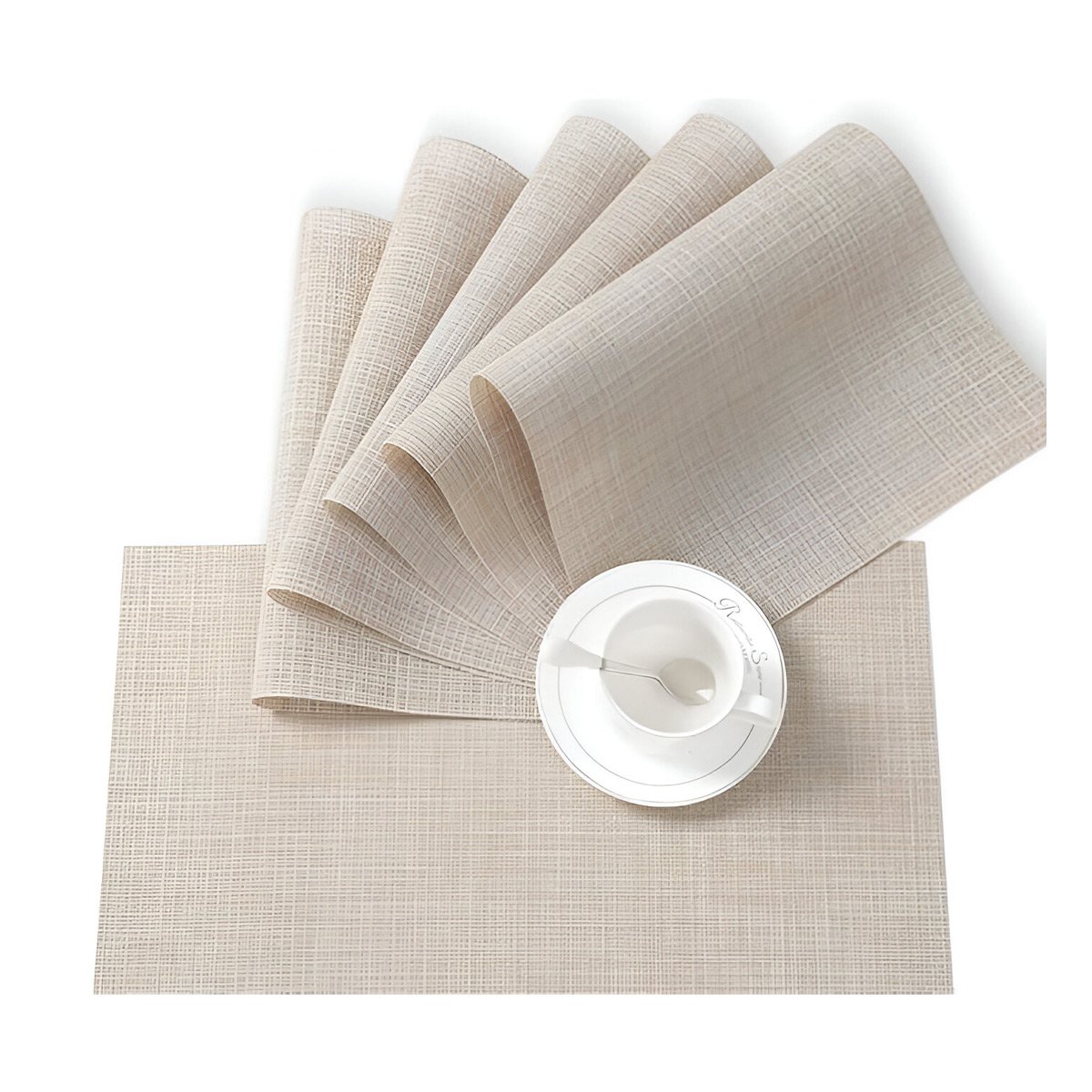 PACK12 BANDEJA DE MESA INDIVIDUALES BEIGE 6 PIEZAS SEGURA Y PRACTICA YREGALO STICKER - 2